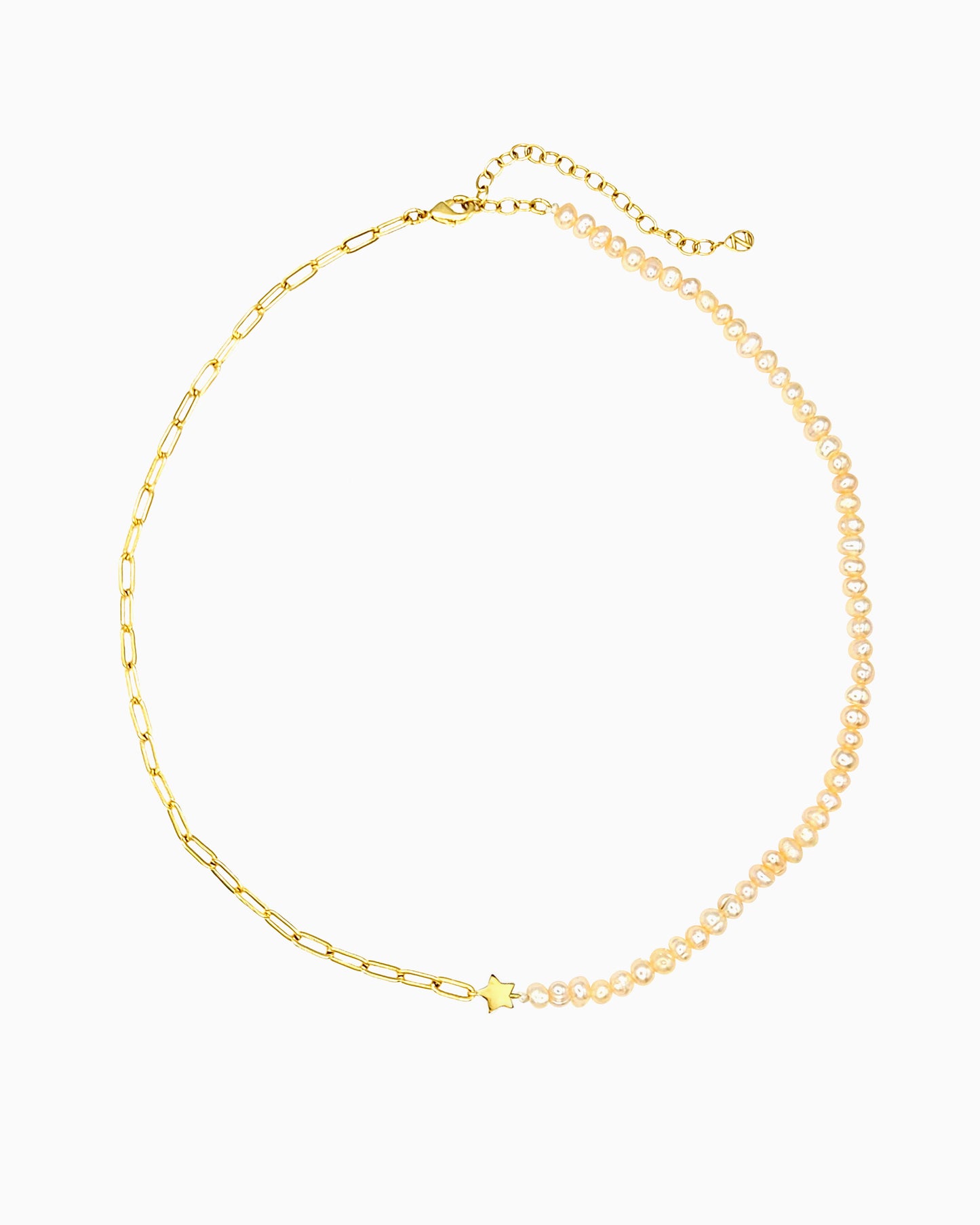 PEARL & PAPERCLIP CHAIN NECKLACE