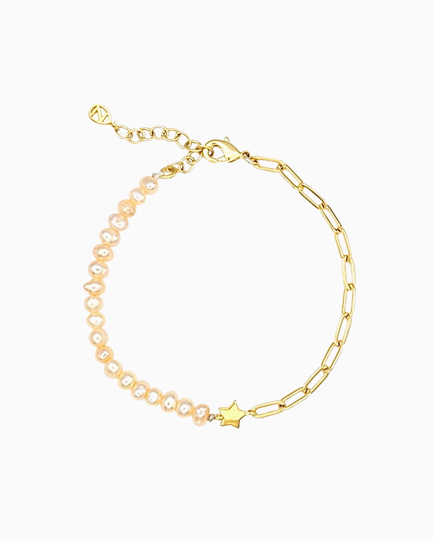 PEARL & PAPERCLIP CHAIN BRACELET