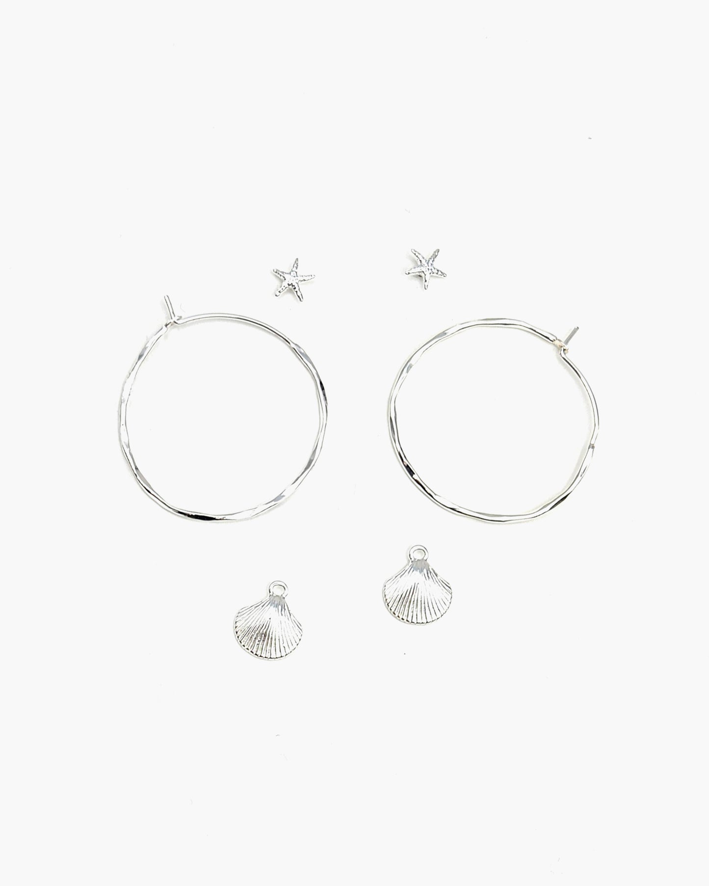 STARFISH & SEASHELL CONVERTIBLE EARRINGS SET
