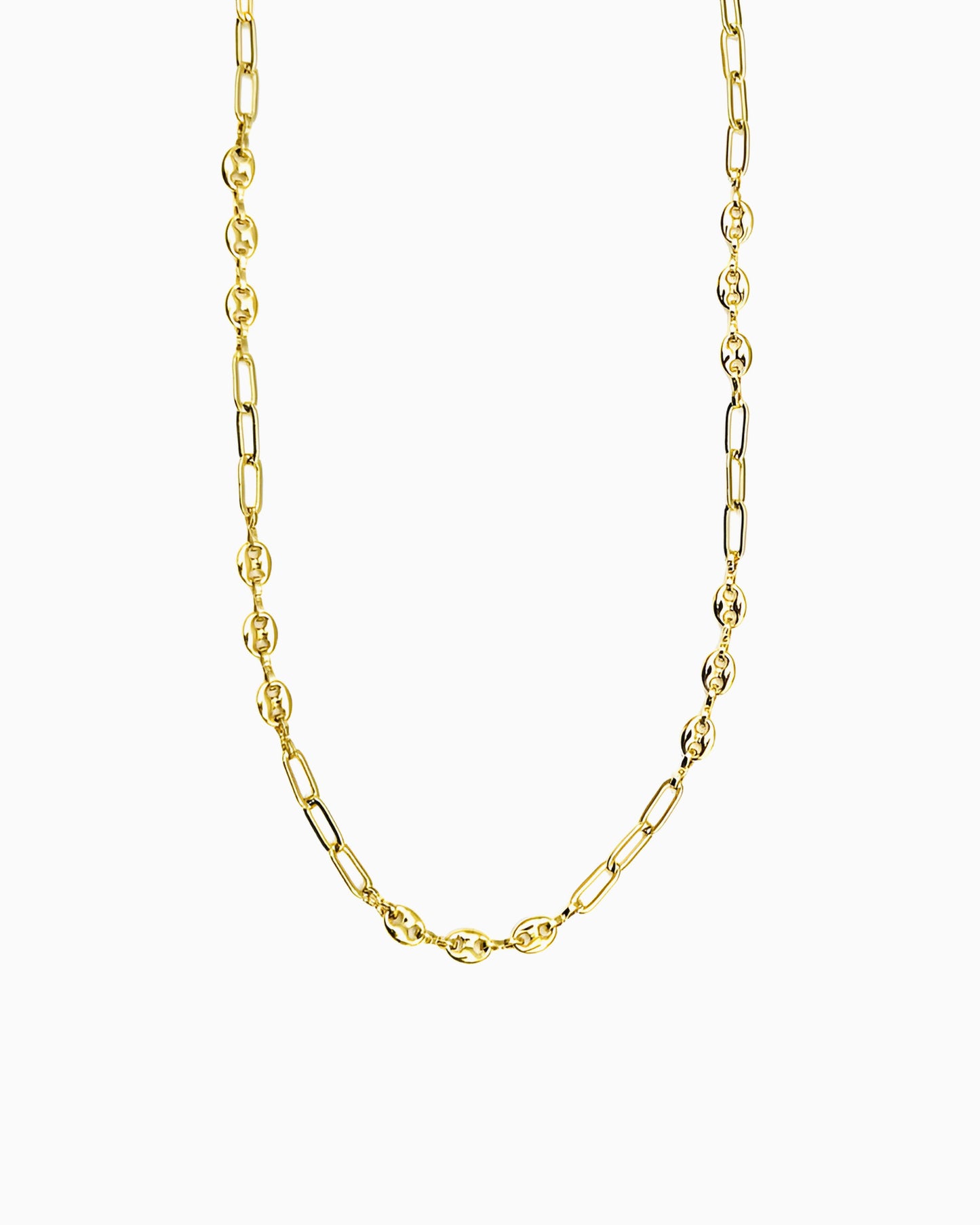 MIXED PAPERCLIP CHAIN CHOKER NECKLACE