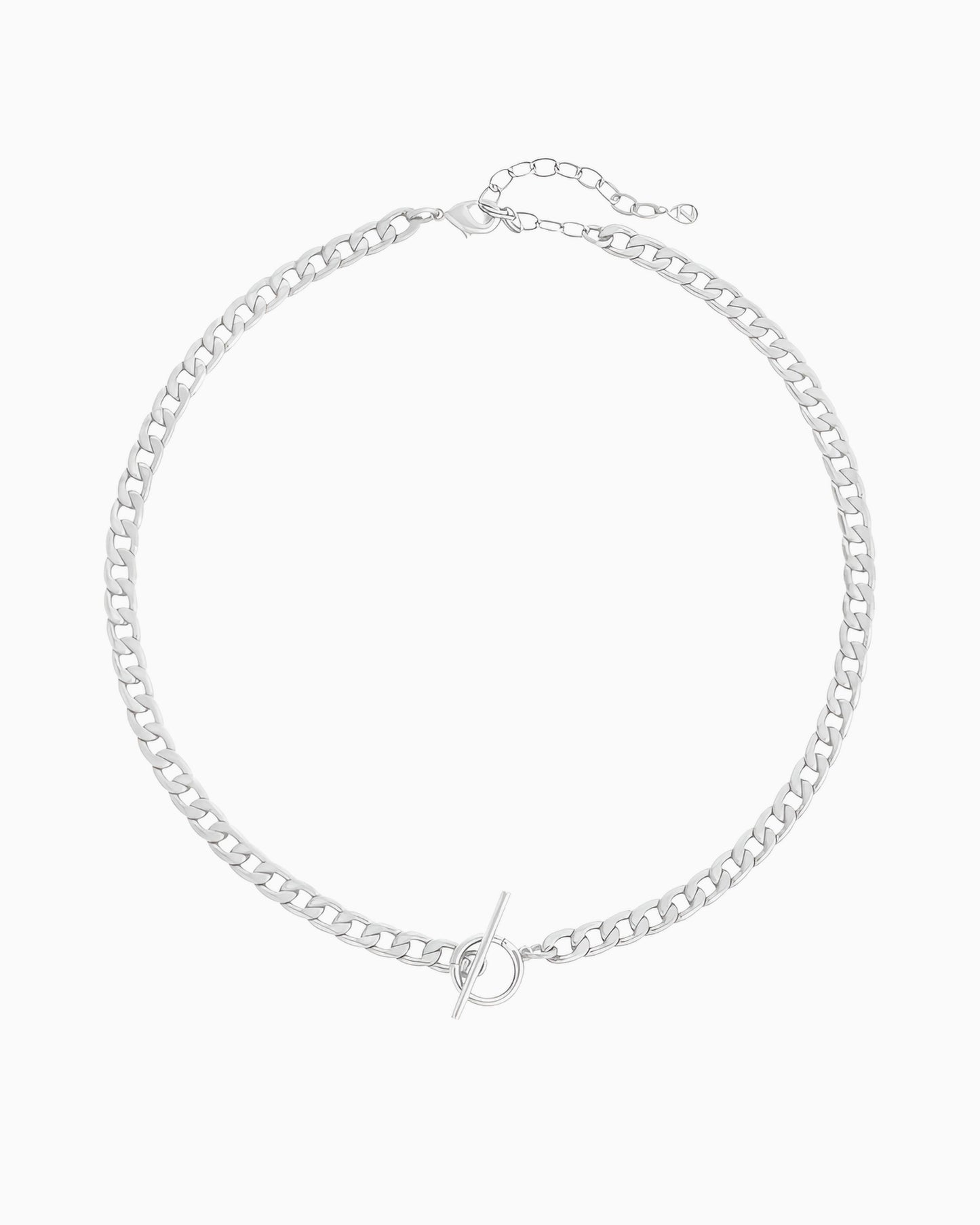 CURB CHAIN CHARM HOLDER TOGGLE NECKLACE