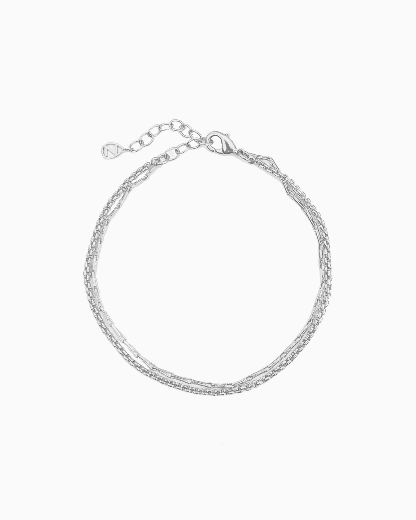 ROUND BOX & BARLEYCORN CHAIN BRACELET