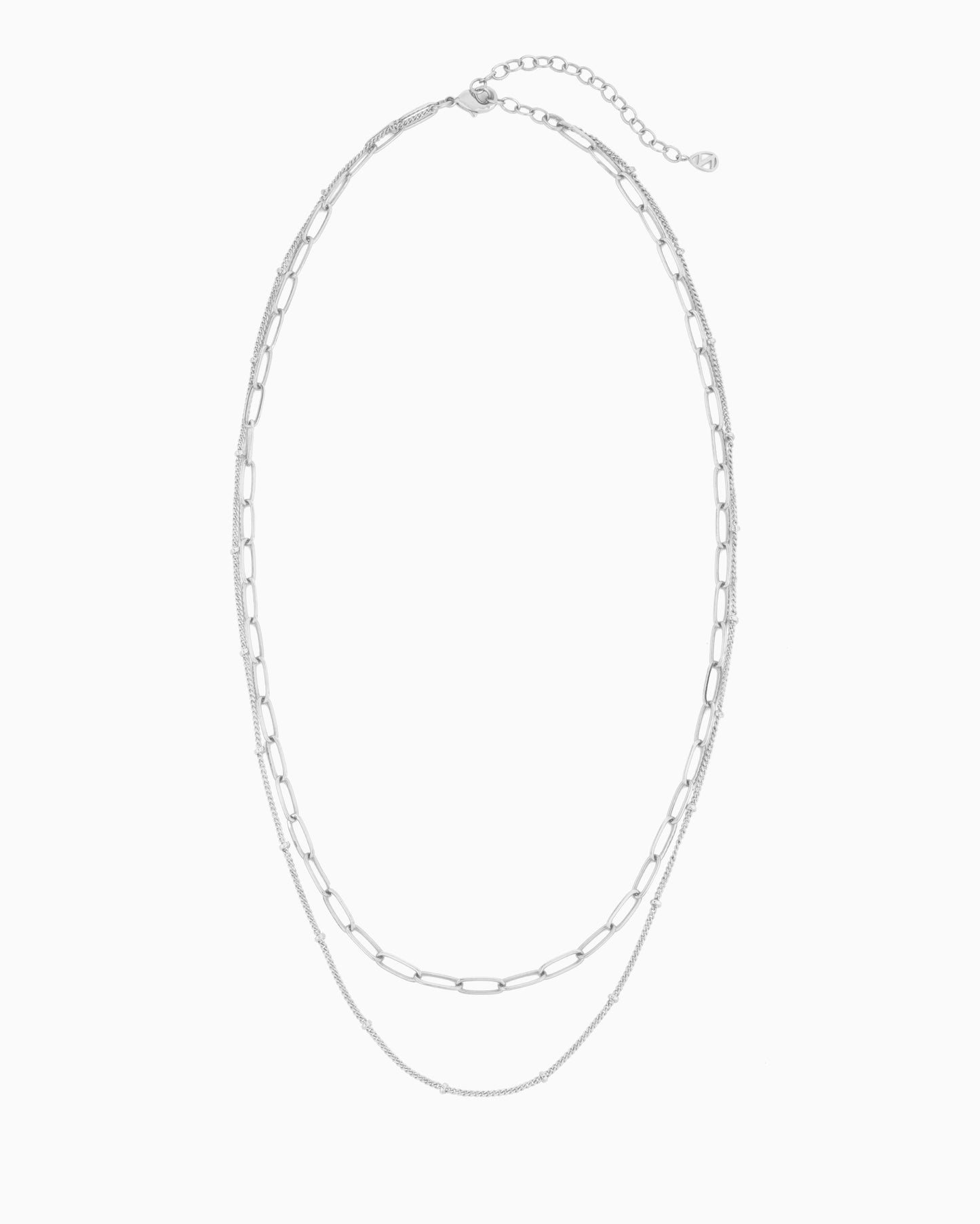 PAPERCLIP & SATELLITE CHAIN LAYERED NECKLACE