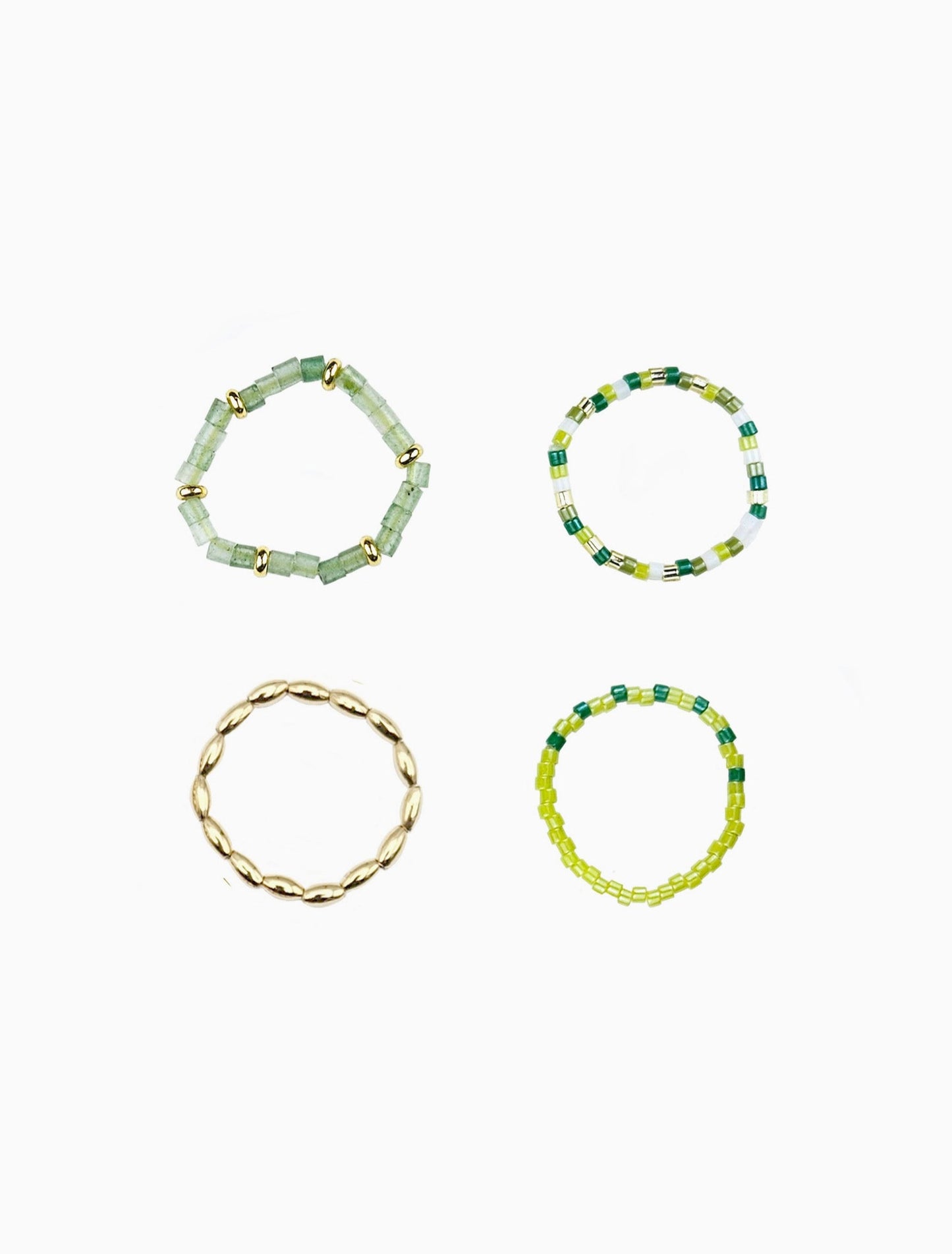 FOREST GREENS GEMSTONE STRETCH RINGS