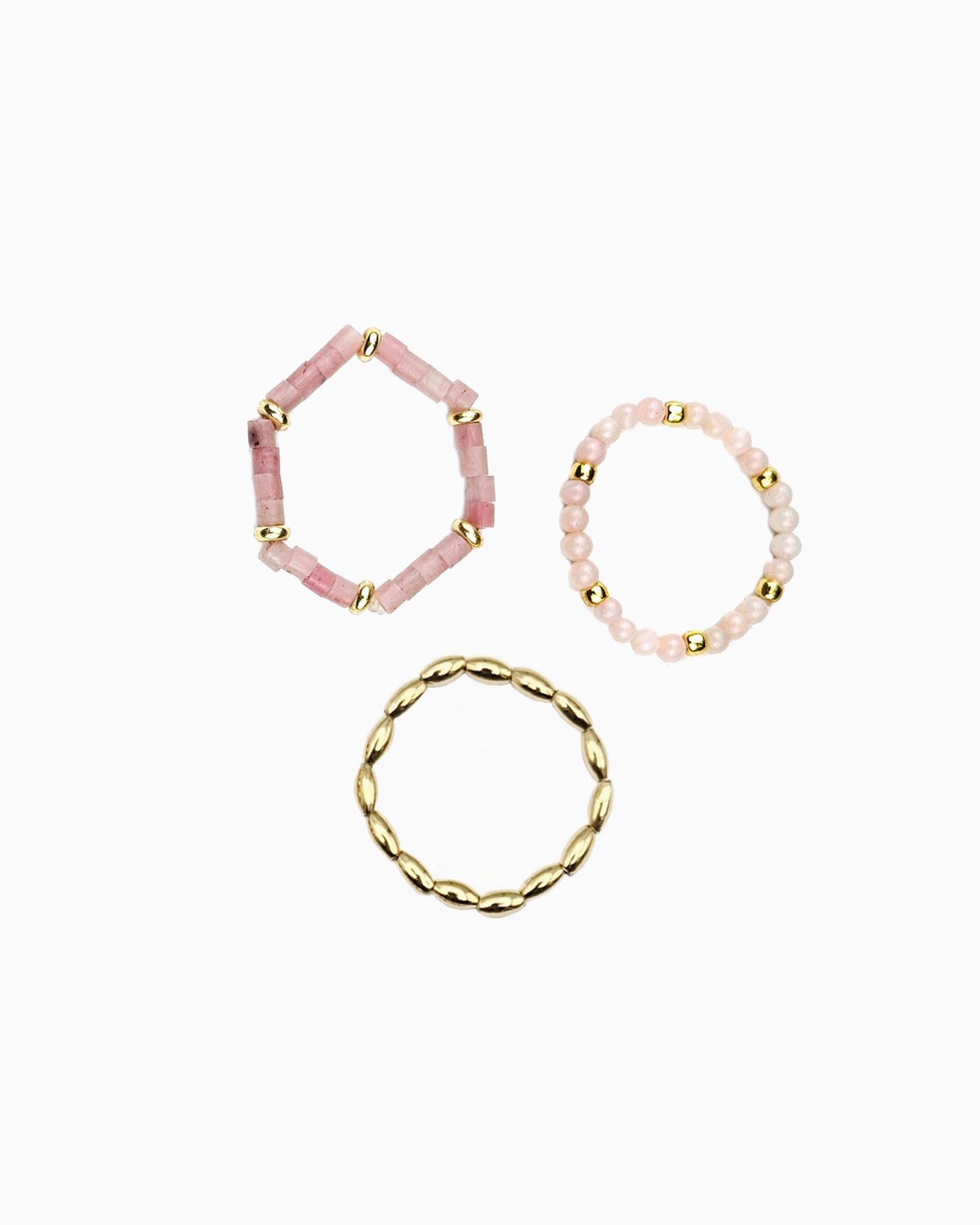 BLUSH GEMSTONE STRETCH RINGS