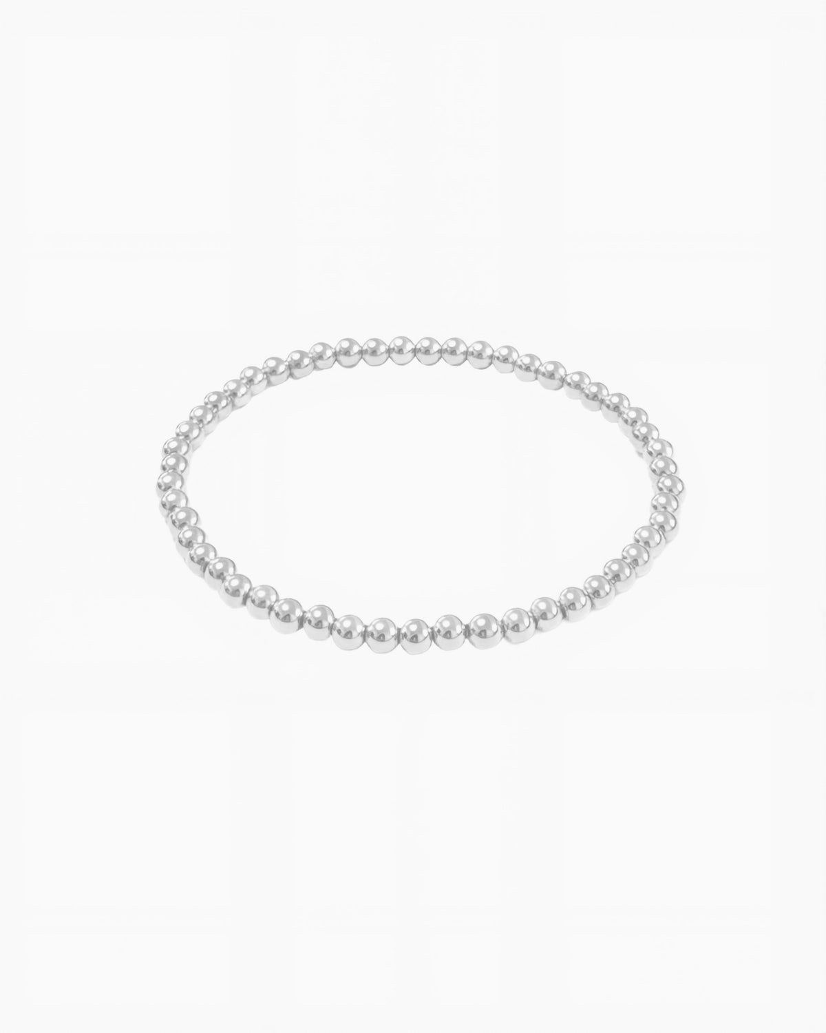 Silver Beaded Stretch Bracelet with polished round beads
