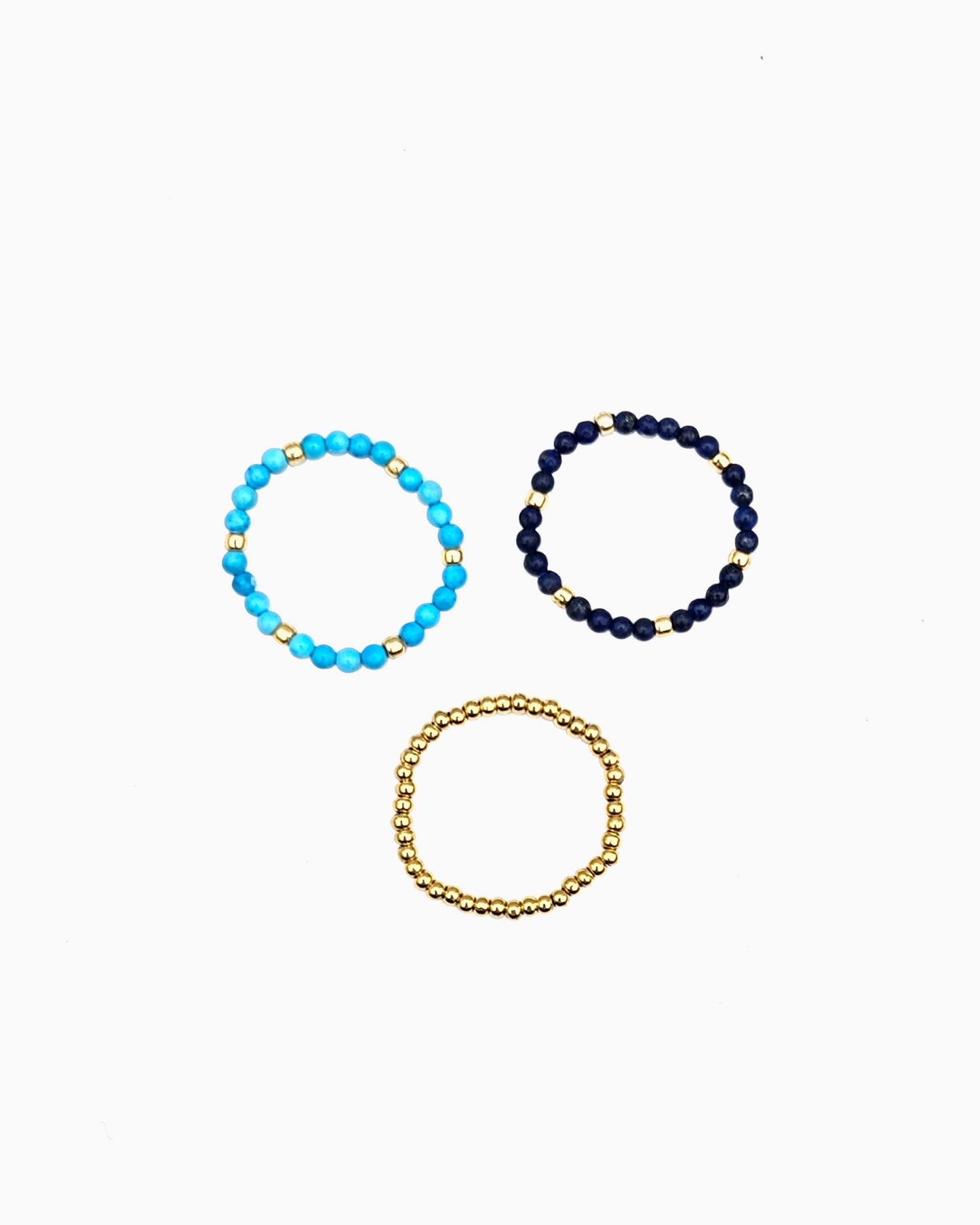 GOOD VIBE GEMSTONE BEADED STRETCH RINGS