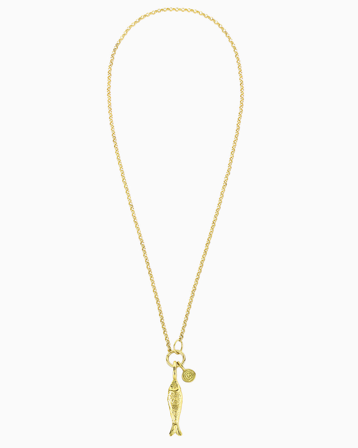 FORTUNE FISH & SPIRAL CHARM NECKLACE