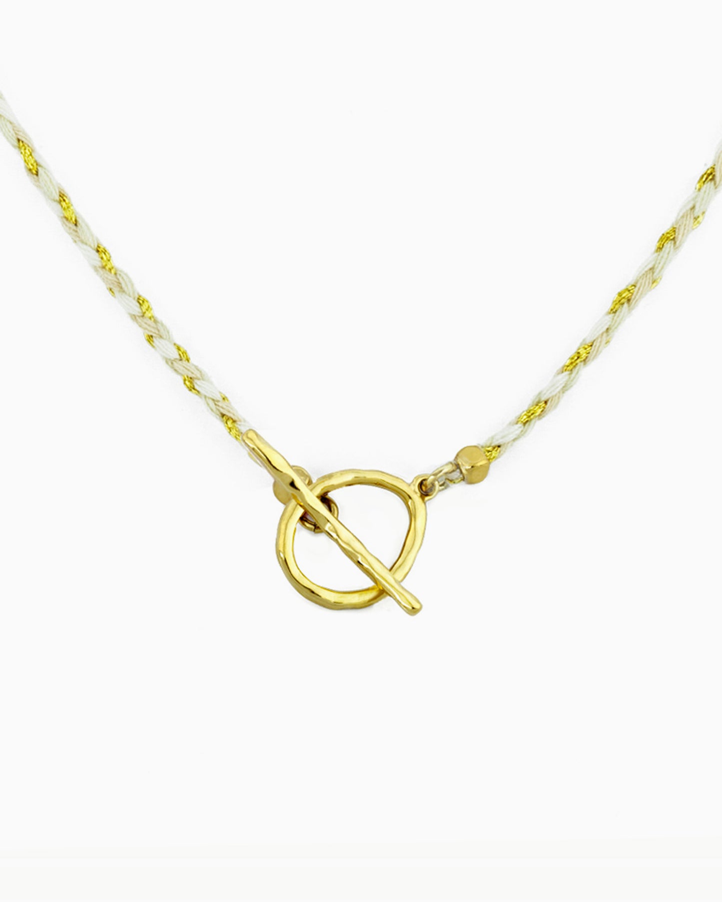 Hand-braided cord toggle necklace with an adjustable design for wearing as a choker or necklace, featuring a toggle ring for styling with ZoHaYo Clip-On Charms.