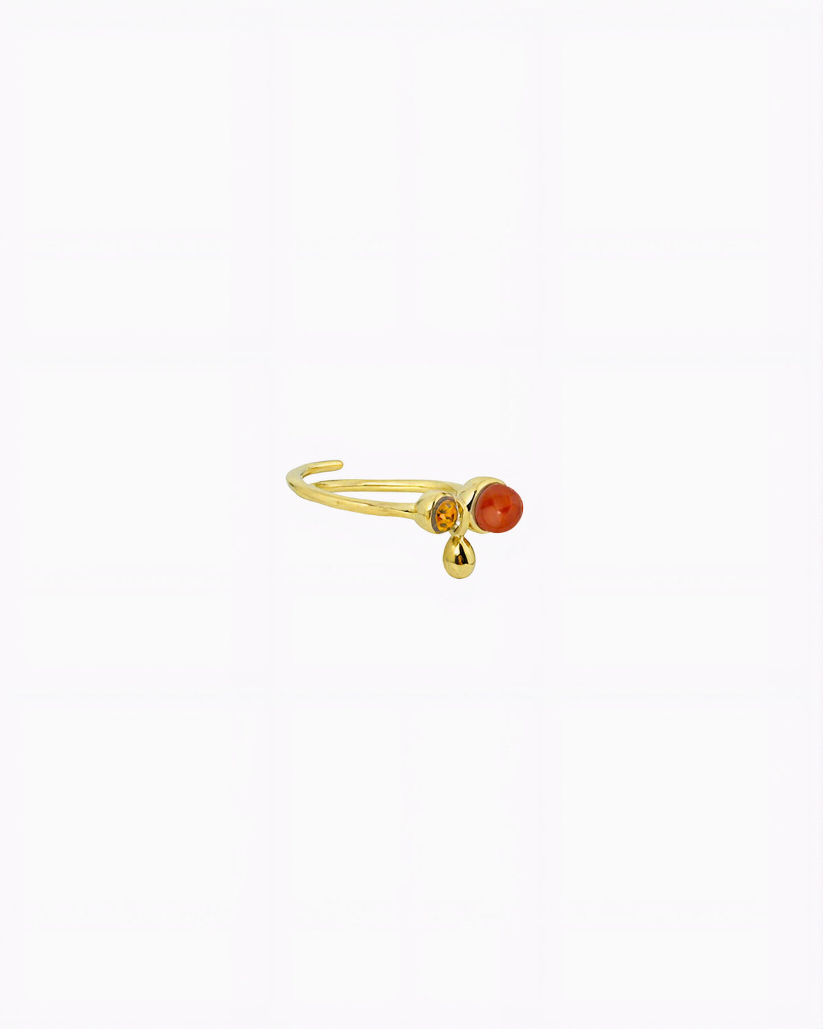 GEMSTONE CHARM RING-Red Agate