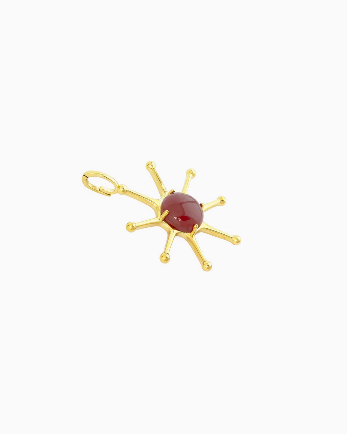 GEMSTONE SUN CLIP-ON CHARM-Red Agate