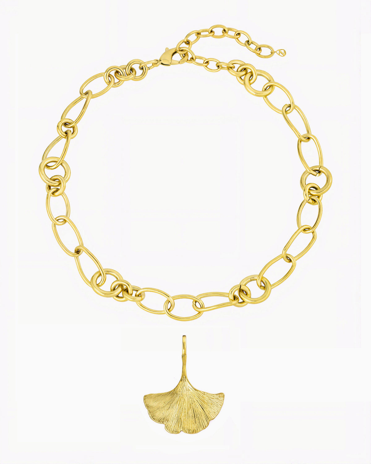 GINKGO CHARM CHAIN NECKLACE-Gold