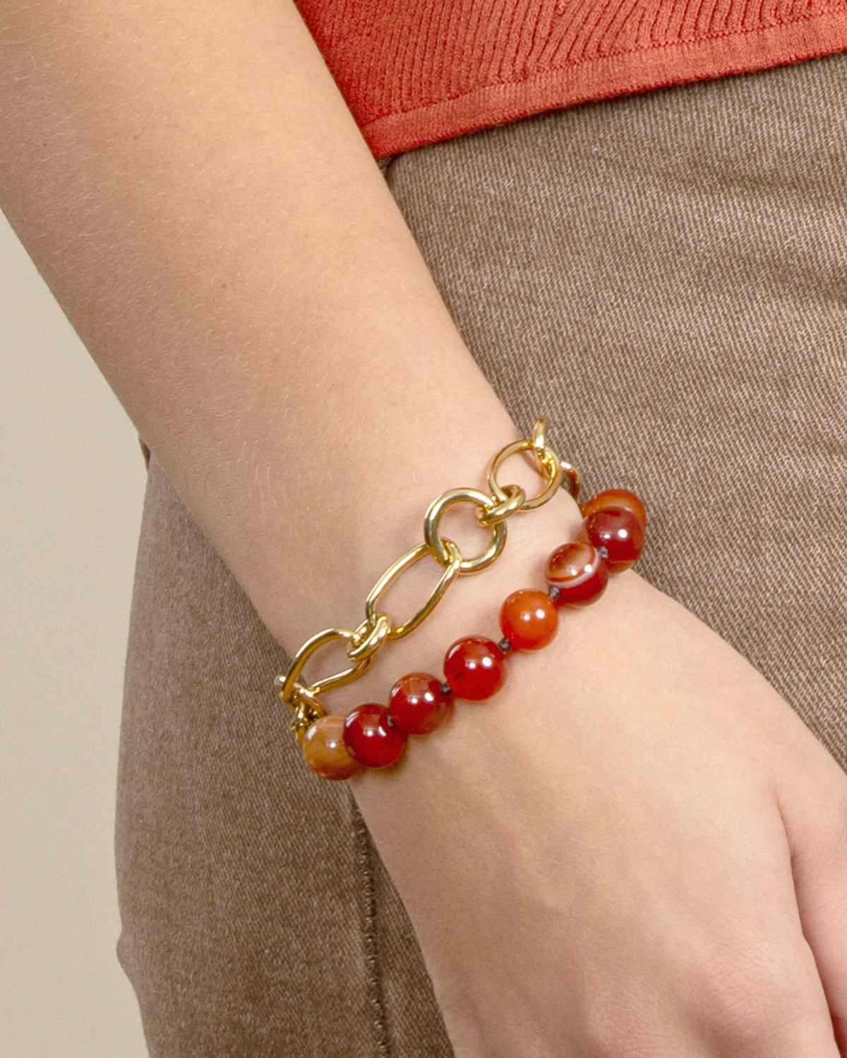 MIXED LINK CHAIN BRACELET-Gold