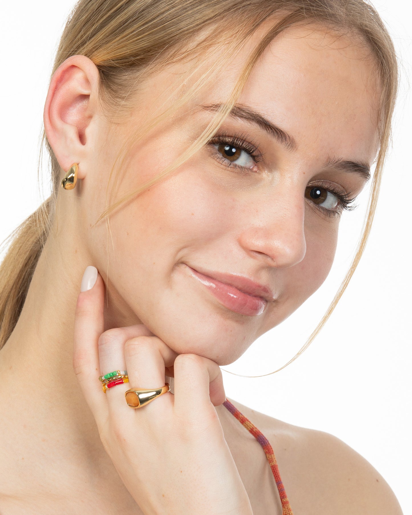 GEMSTONE SIGNET RING-Red Aventurine