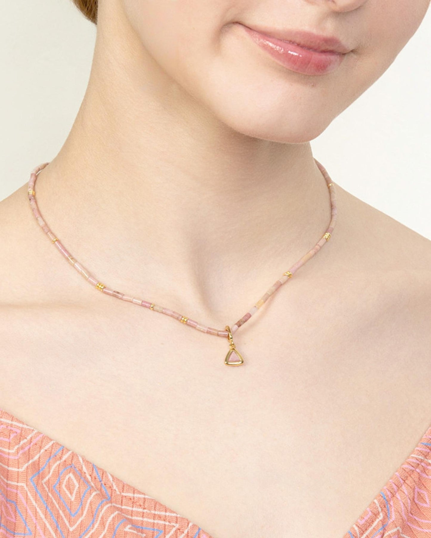 GEMSTONE CLIP-ON CHARM-Rhodonite