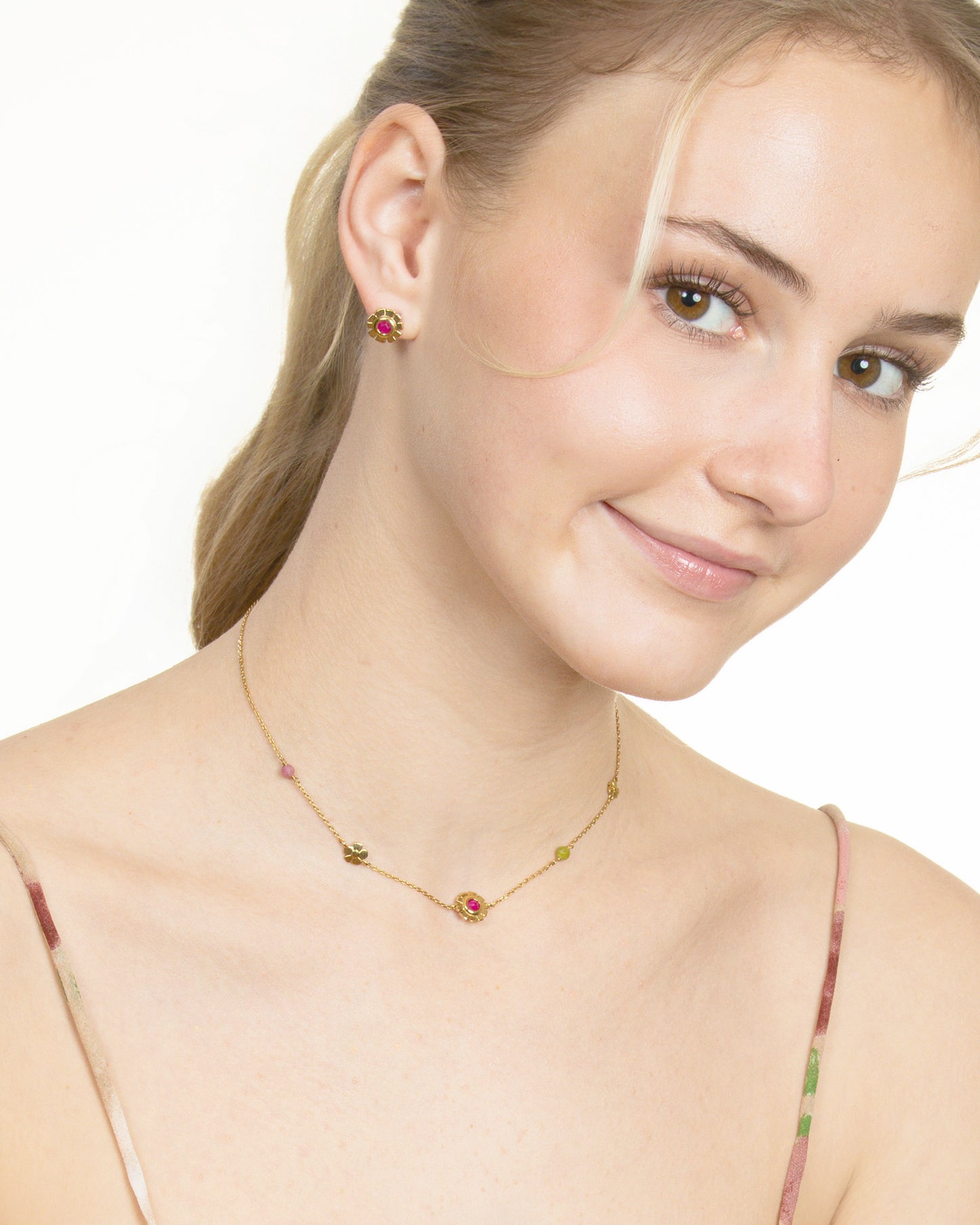 PINK ZEST FLOWER STUDS