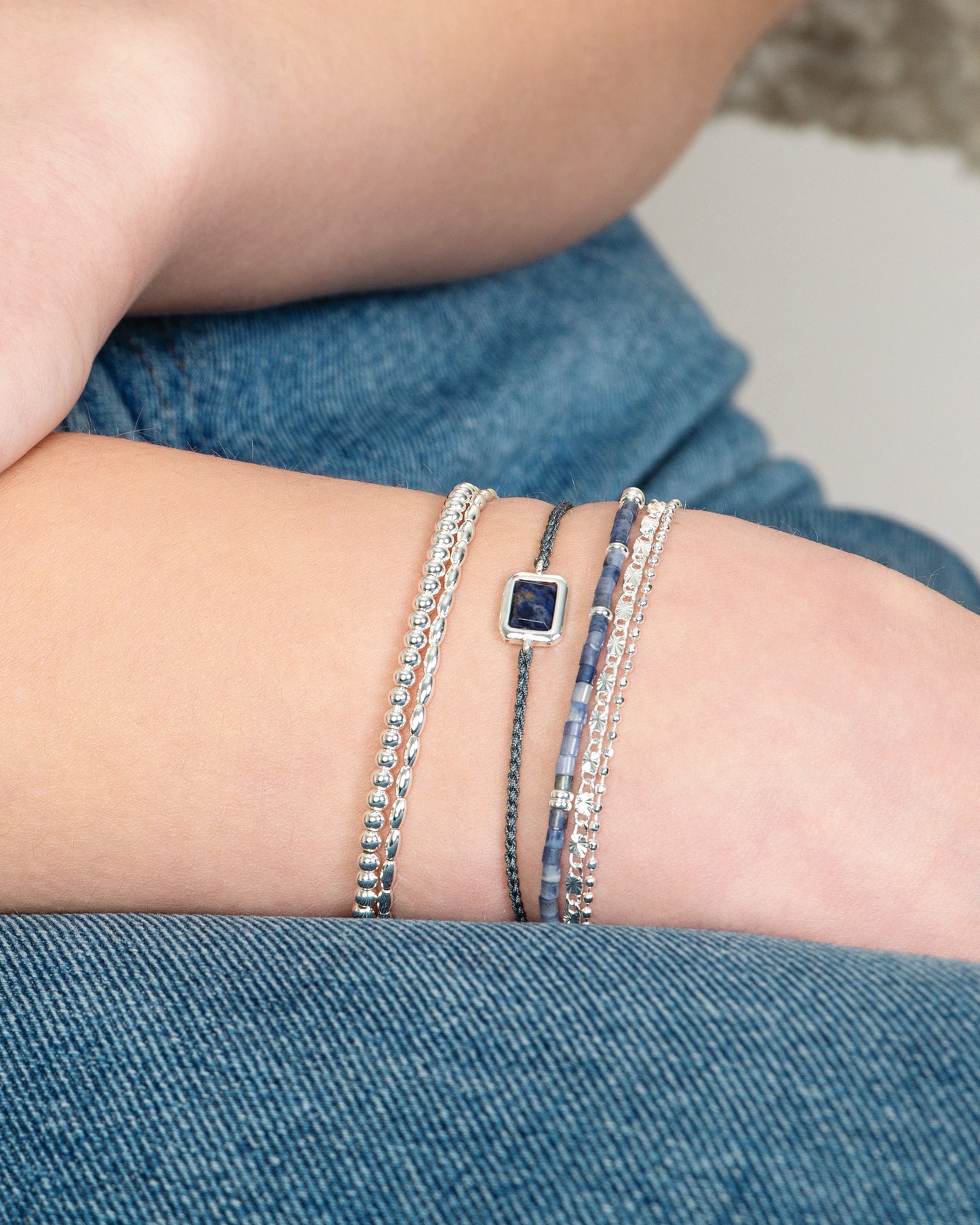GEMSTONE CORD BRACELET-Sodalite