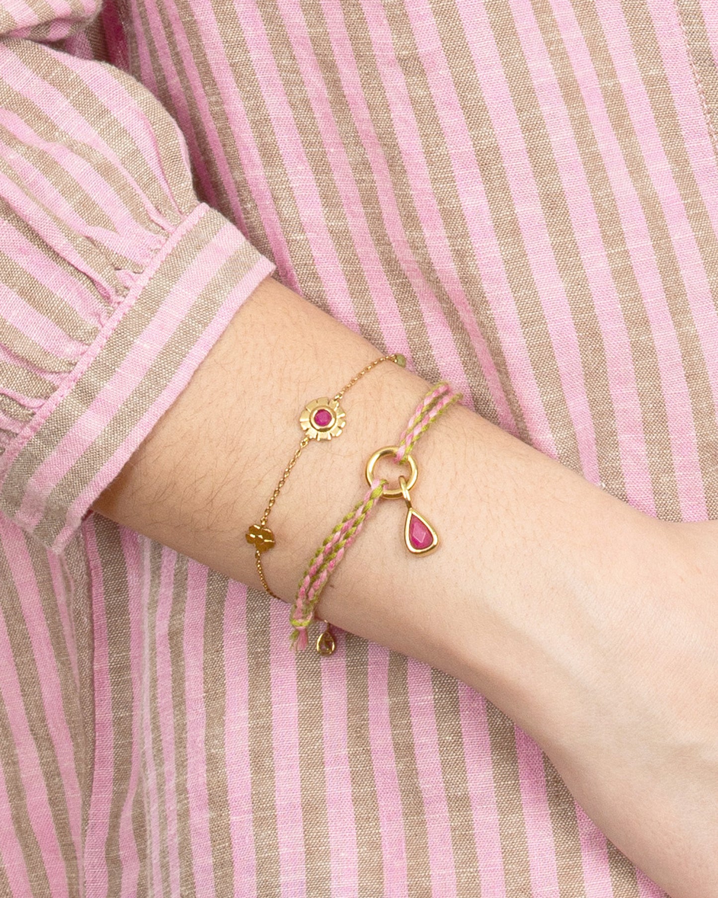 PINK ZEST FLOWER STATION BRACELET