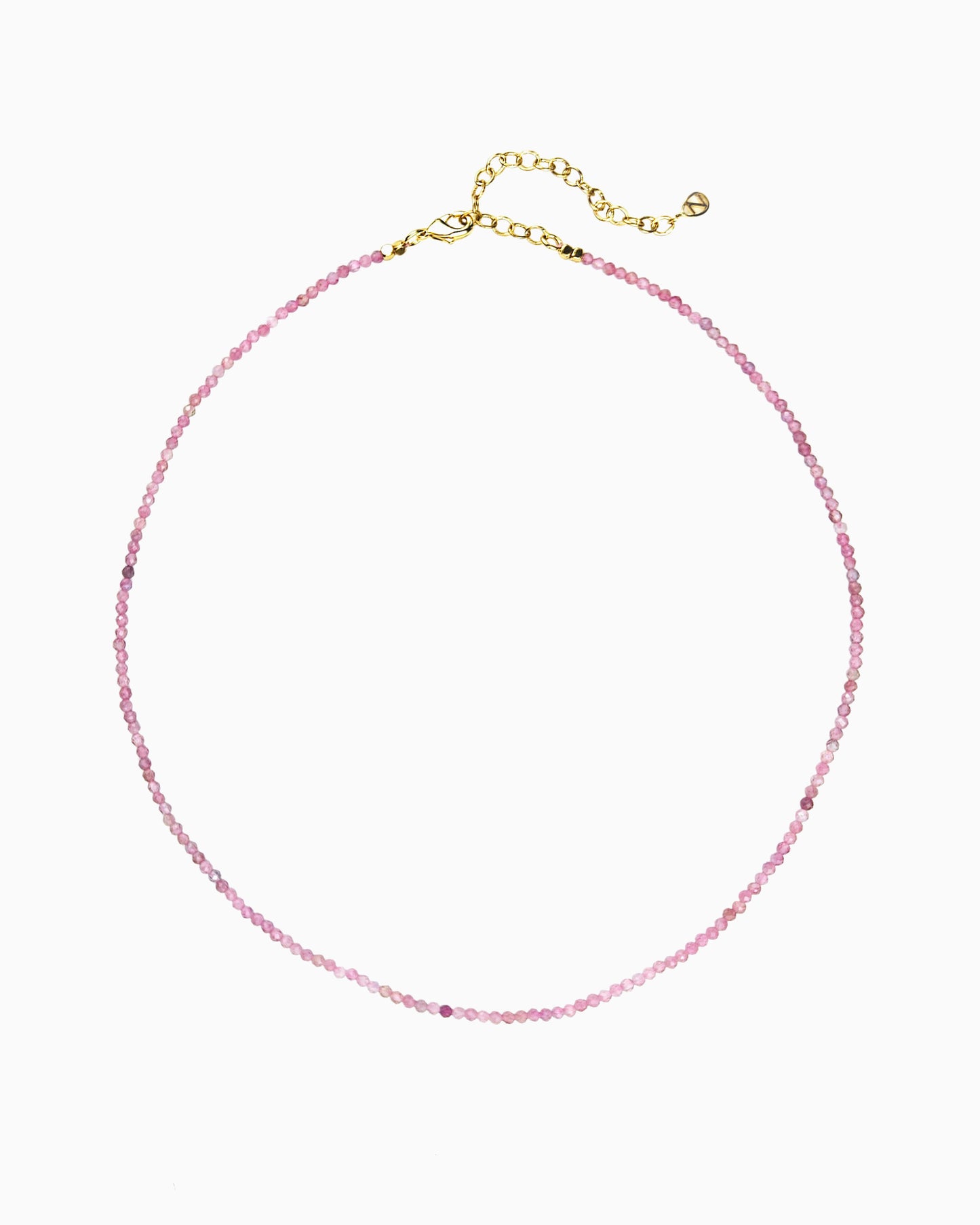 MINI PINK TOURMALINE BEADED NECKLACE