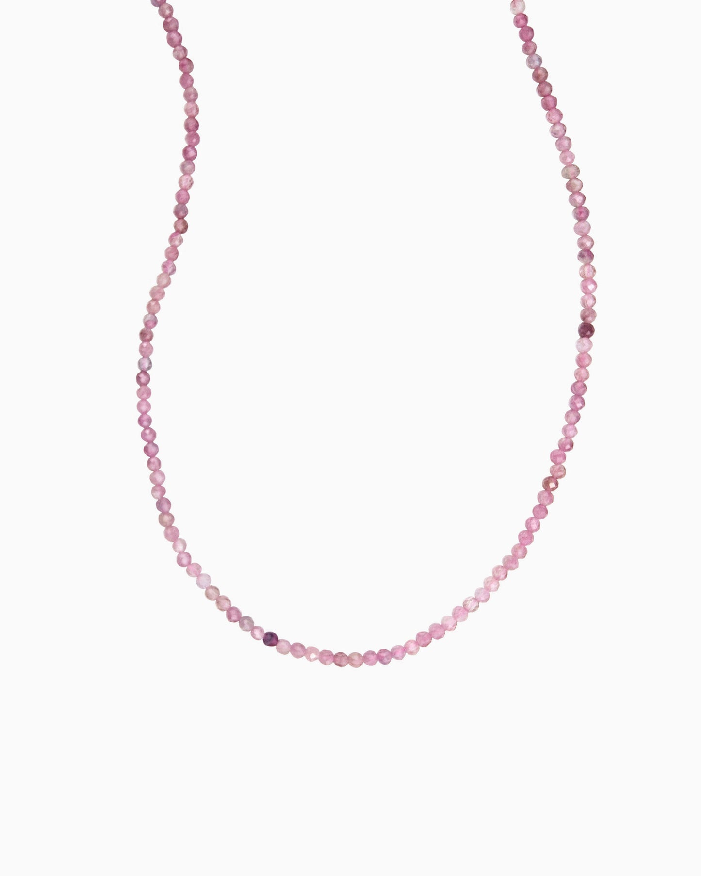 MINI PINK TOURMALINE BEADED NECKLACE