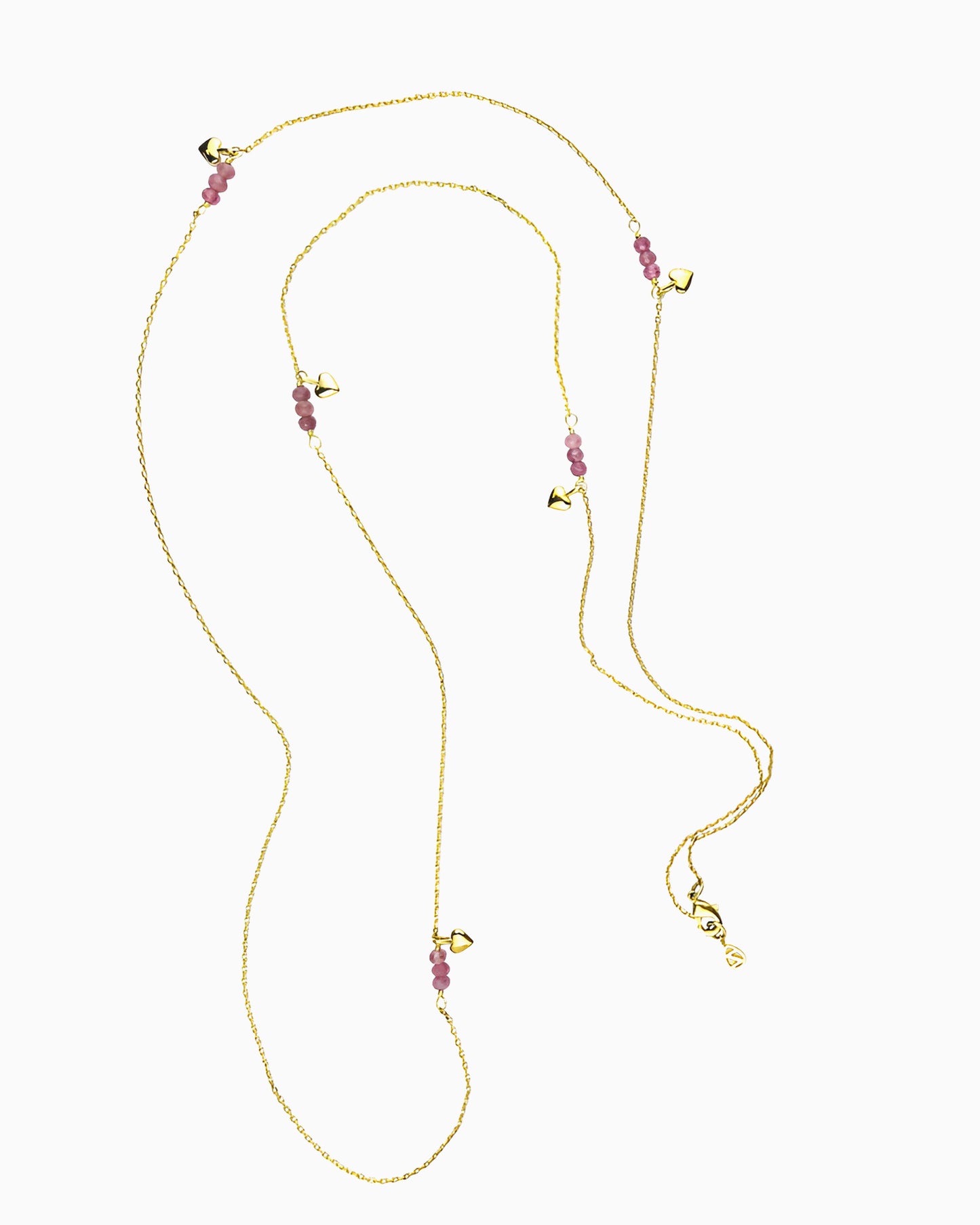 LONG PINK TOURMALINE  NECKLACE