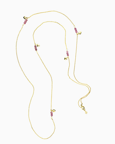 LONG PINK TOURMALINE  NECKLACE