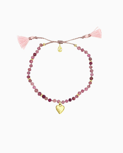 PINK TOURMALINE HEART BRACELET
