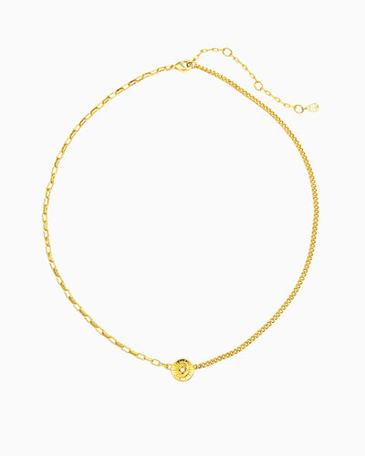 CELESTIAL COIN MIXED CHAIN NECKLACE
