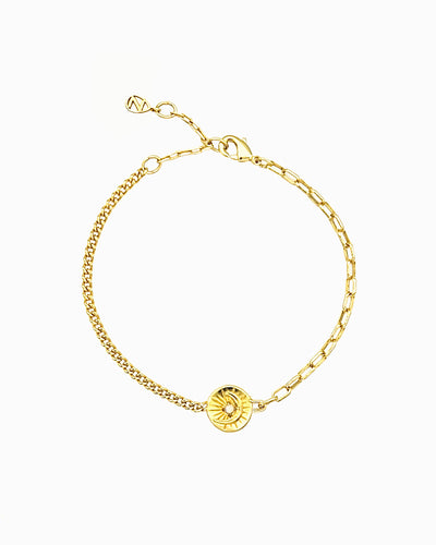 CELESTIAL COIN MIXED CHAIN BRACELET