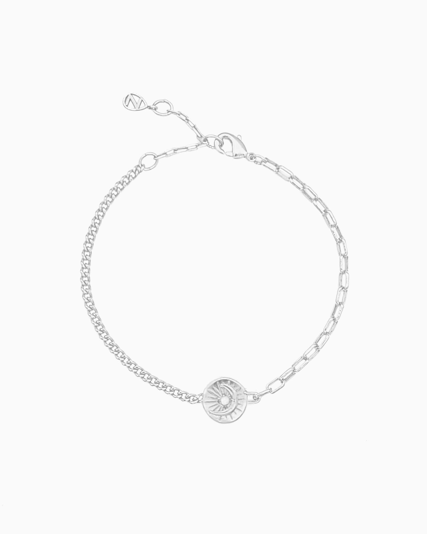 CELESTIAL COIN MIXED CHAIN BRACELET