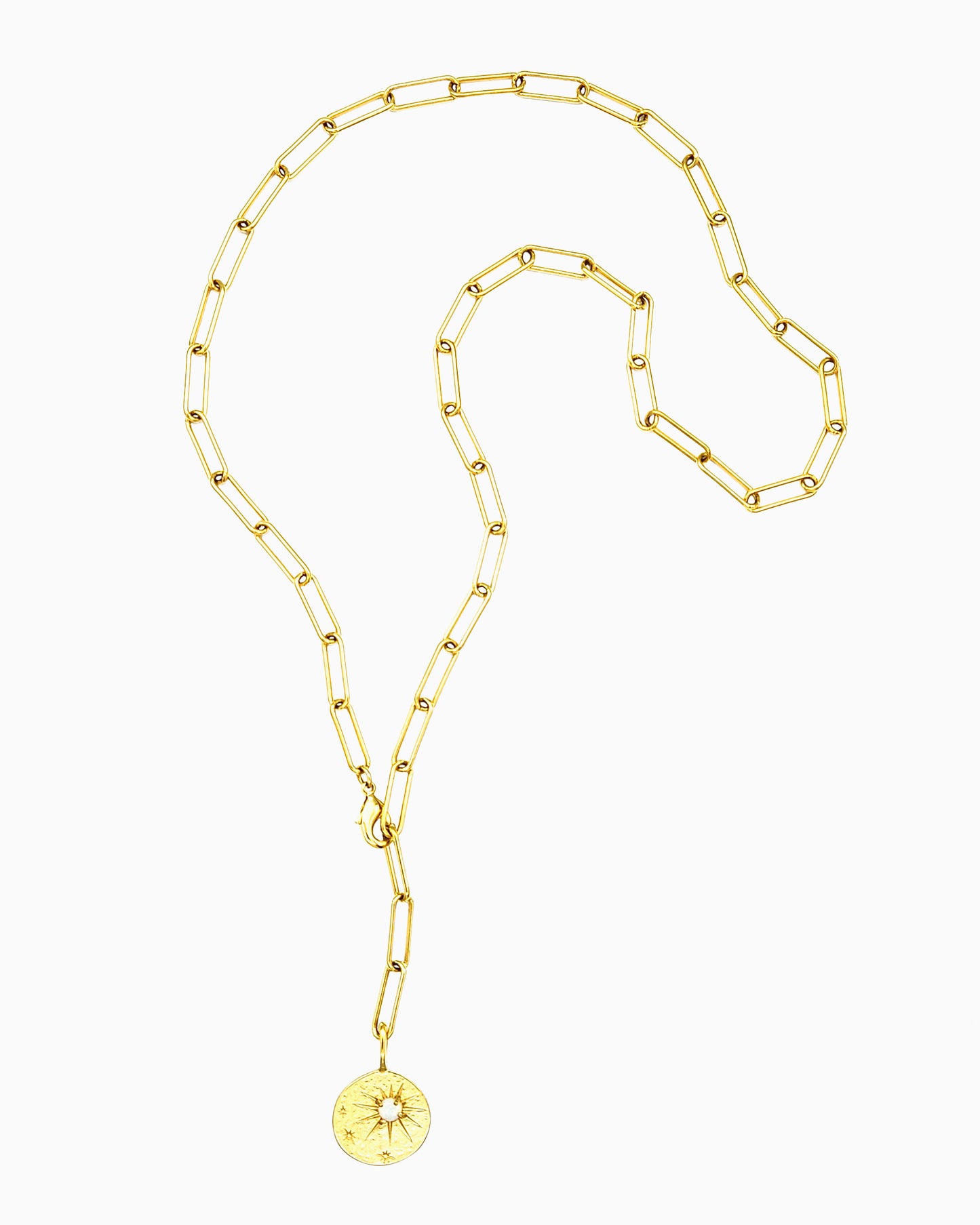 STARBURST COIN CONVERTIBLE PAPERCLIP LARIAT
