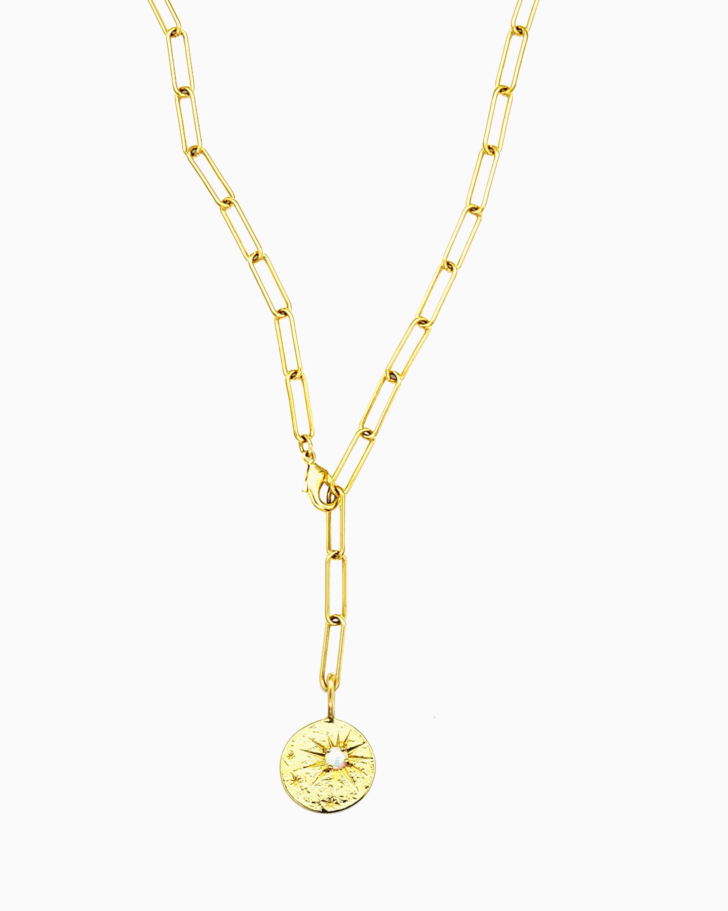 STARBURST COIN CONVERTIBLE PAPERCLIP LARIAT
