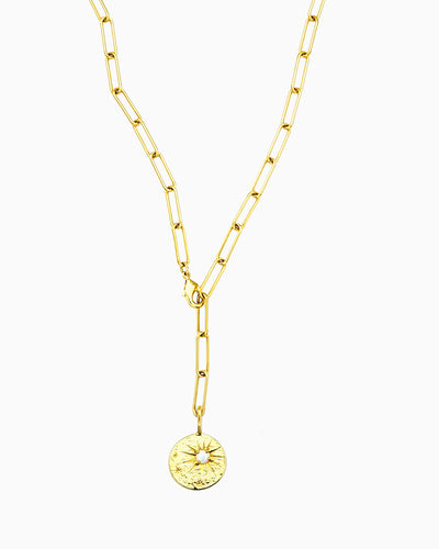STARBURST COIN CONVERTIBLE PAPERCLIP LARIAT