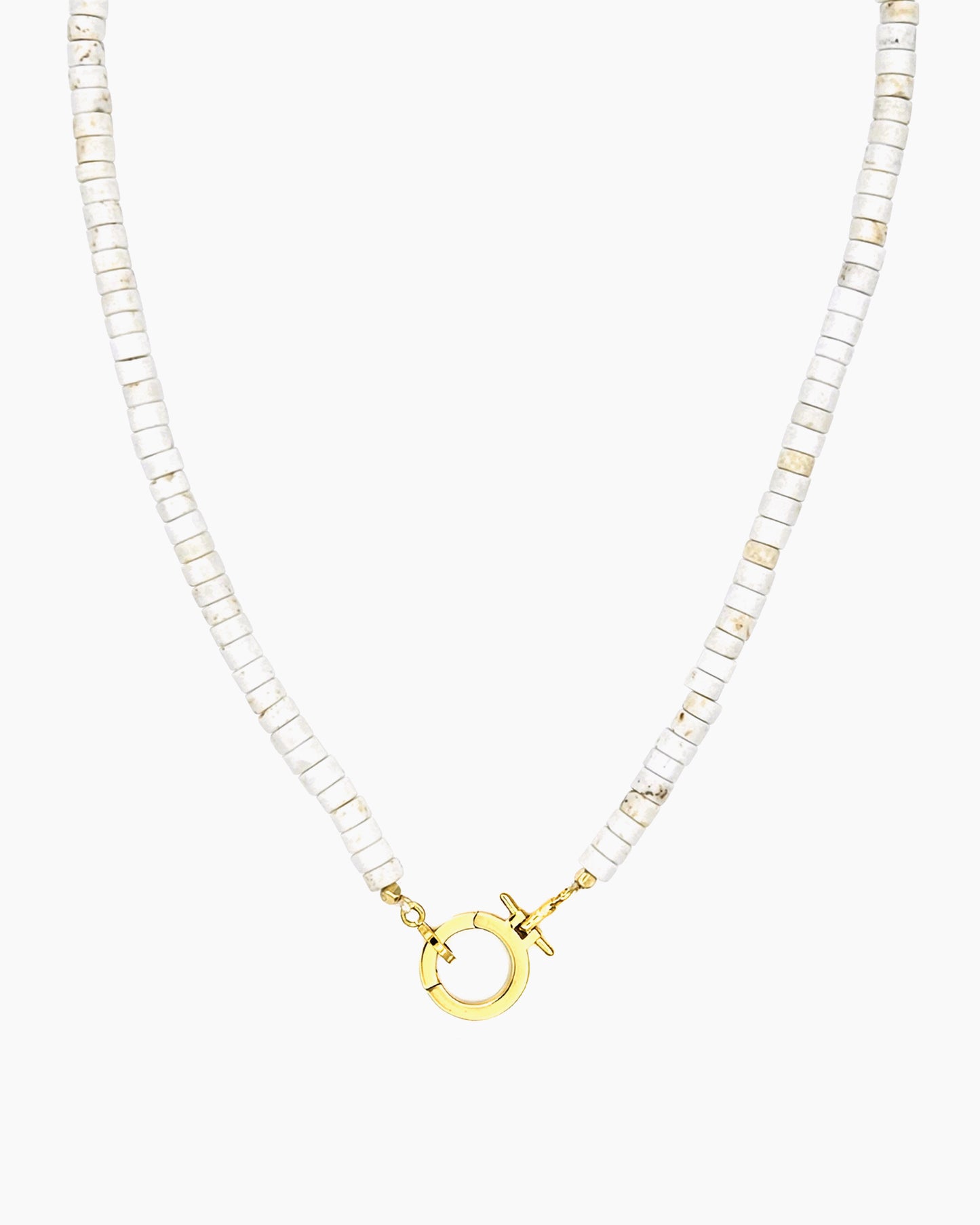 WHITE TURQUOISE CHARM HOLDER NECKLACE
