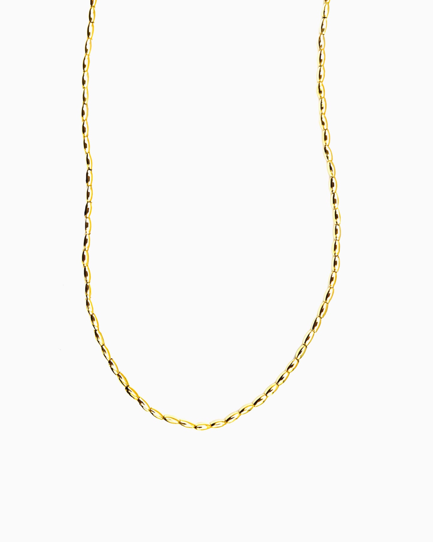 OVAL METAL BEADED CHOKER NECKLACE