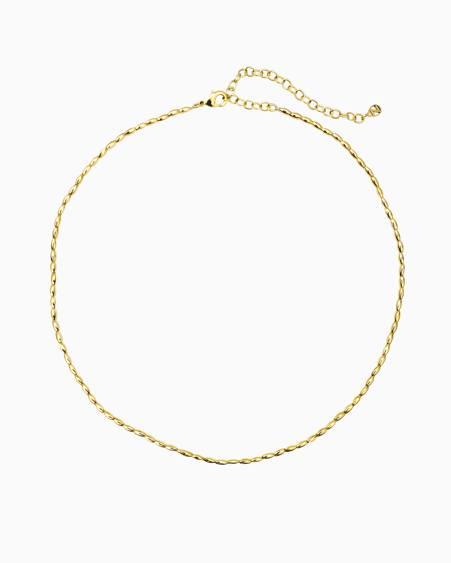 OVAL METAL BEADED CHOKER NECKLACE