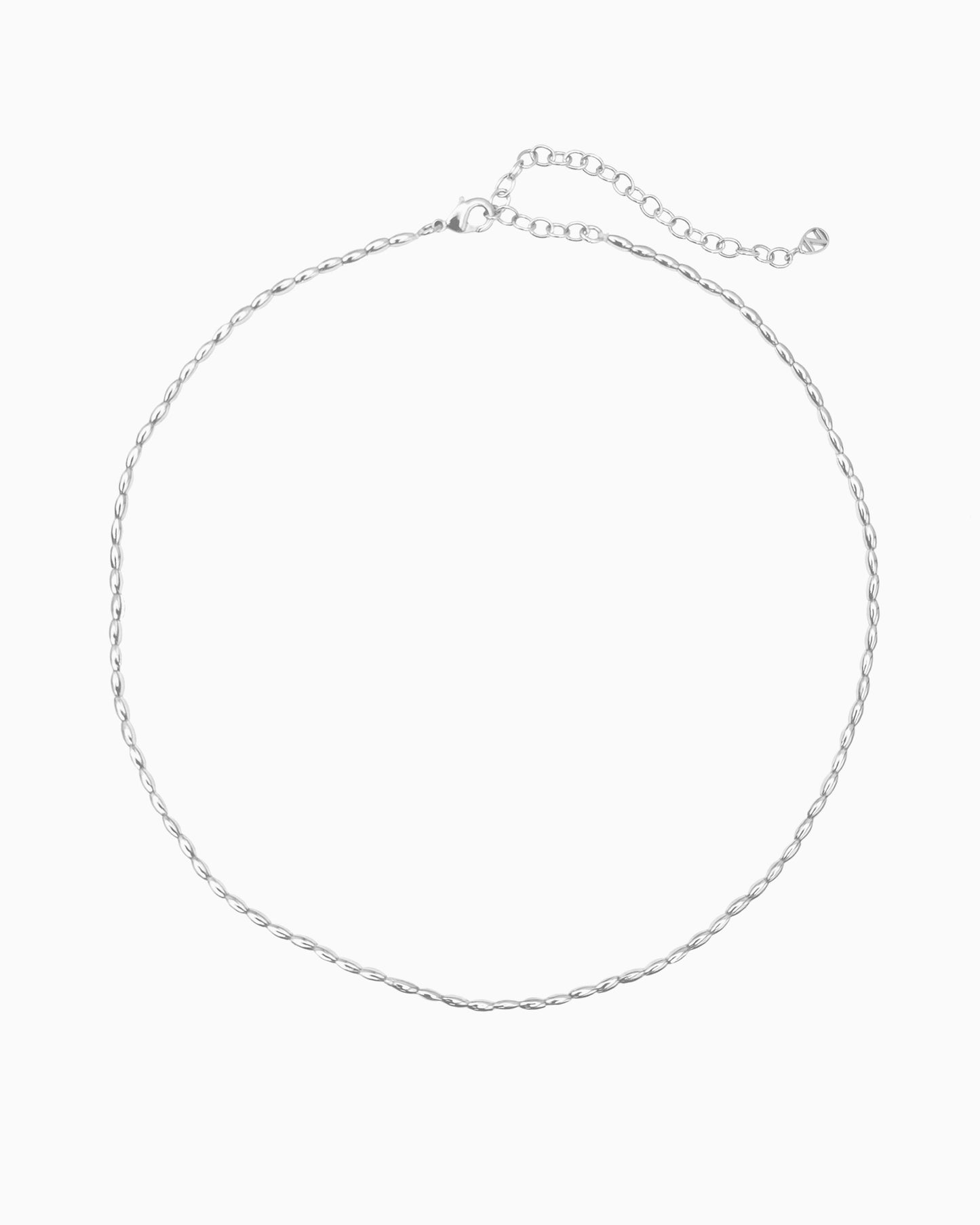 OVAL METAL BEADED CHOKER NECKLACE