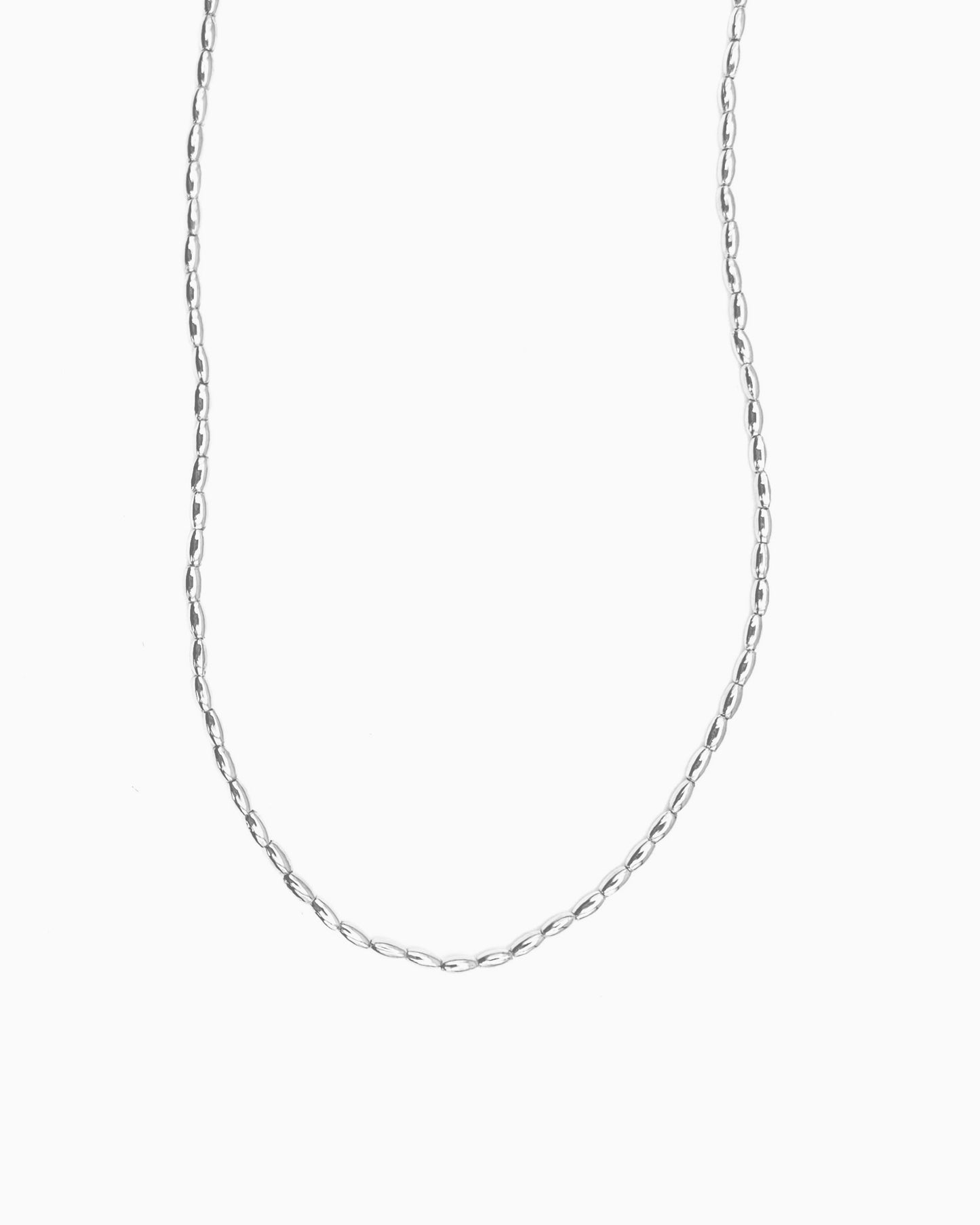 OVAL METAL BEADED CHOKER NECKLACE