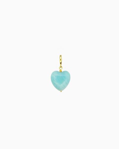 AMAZONITE HEART CLIP-ON CHARM