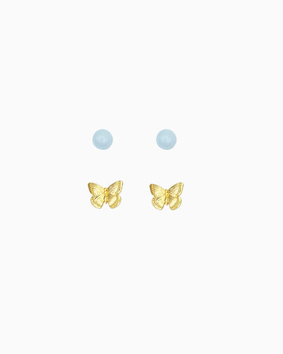 BUTTERFLY STUD EARRINGS SET