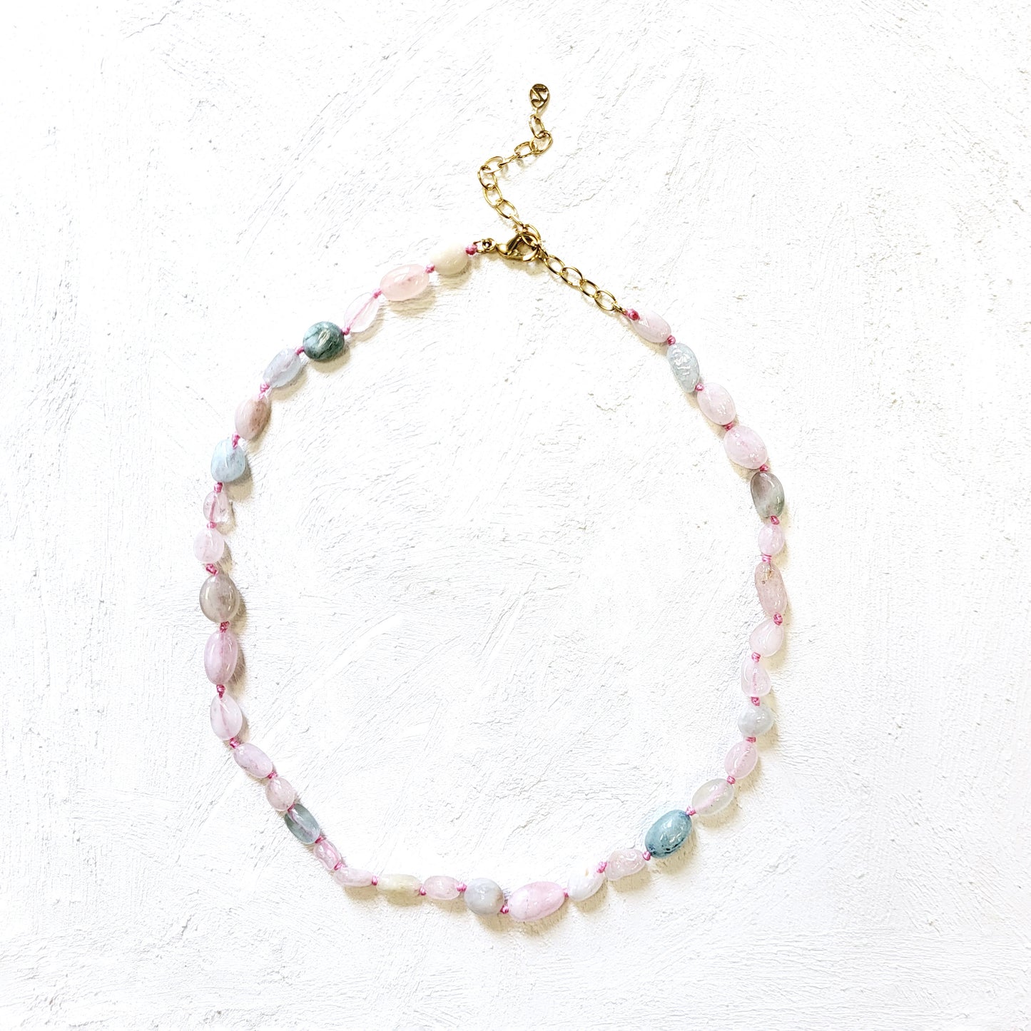 PASTEL MORGANITE HAND-KNOTTED NECKLACE