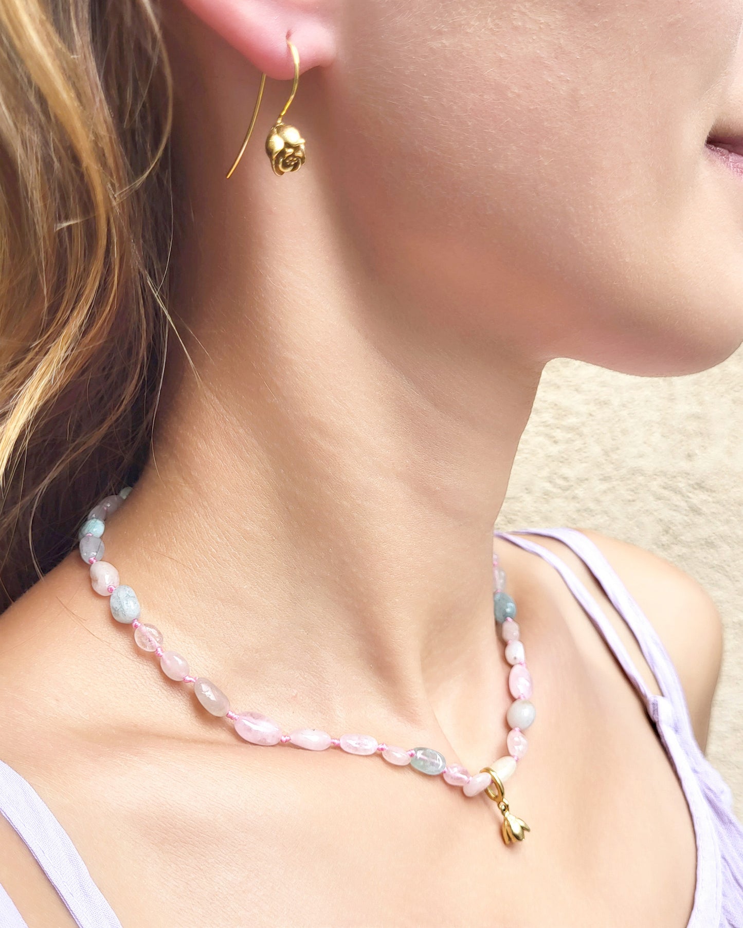 PASTEL MORGANITE HAND-KNOTTED NECKLACE