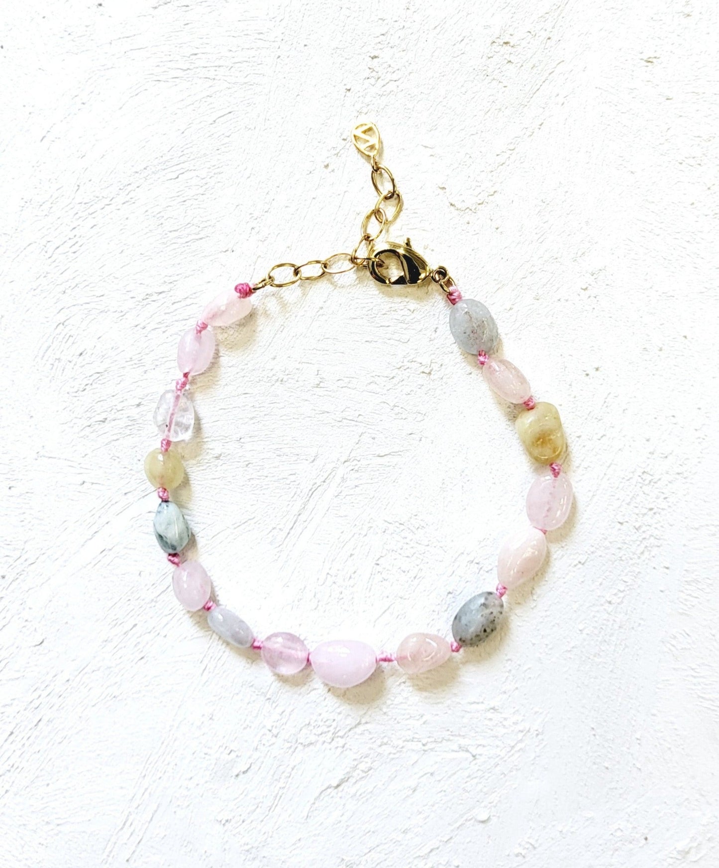 PASTEL MORGANITE HAND-KNOTTED BRACELET