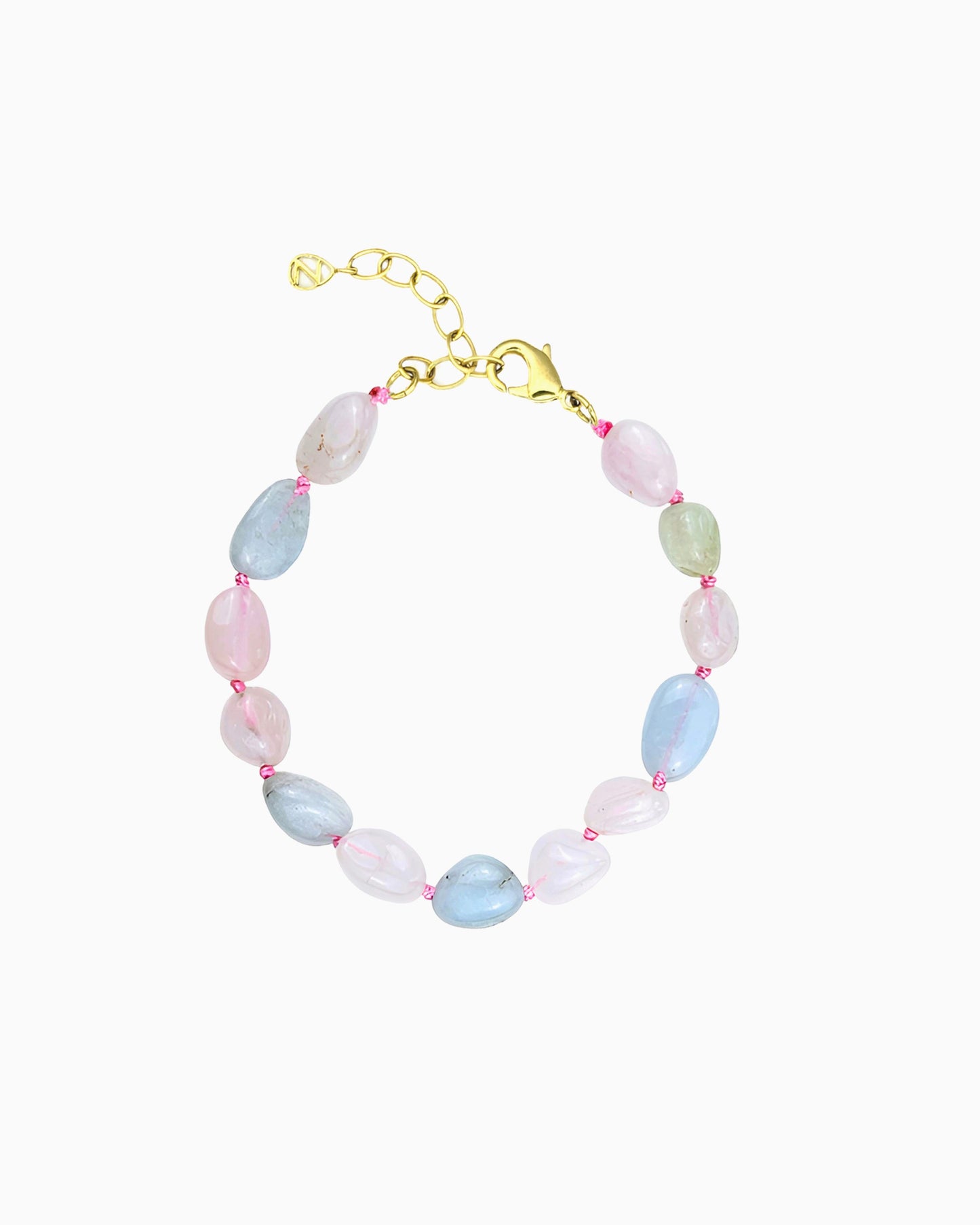 PASTEL MORGANITE HAND-KNOTTED BRACELET