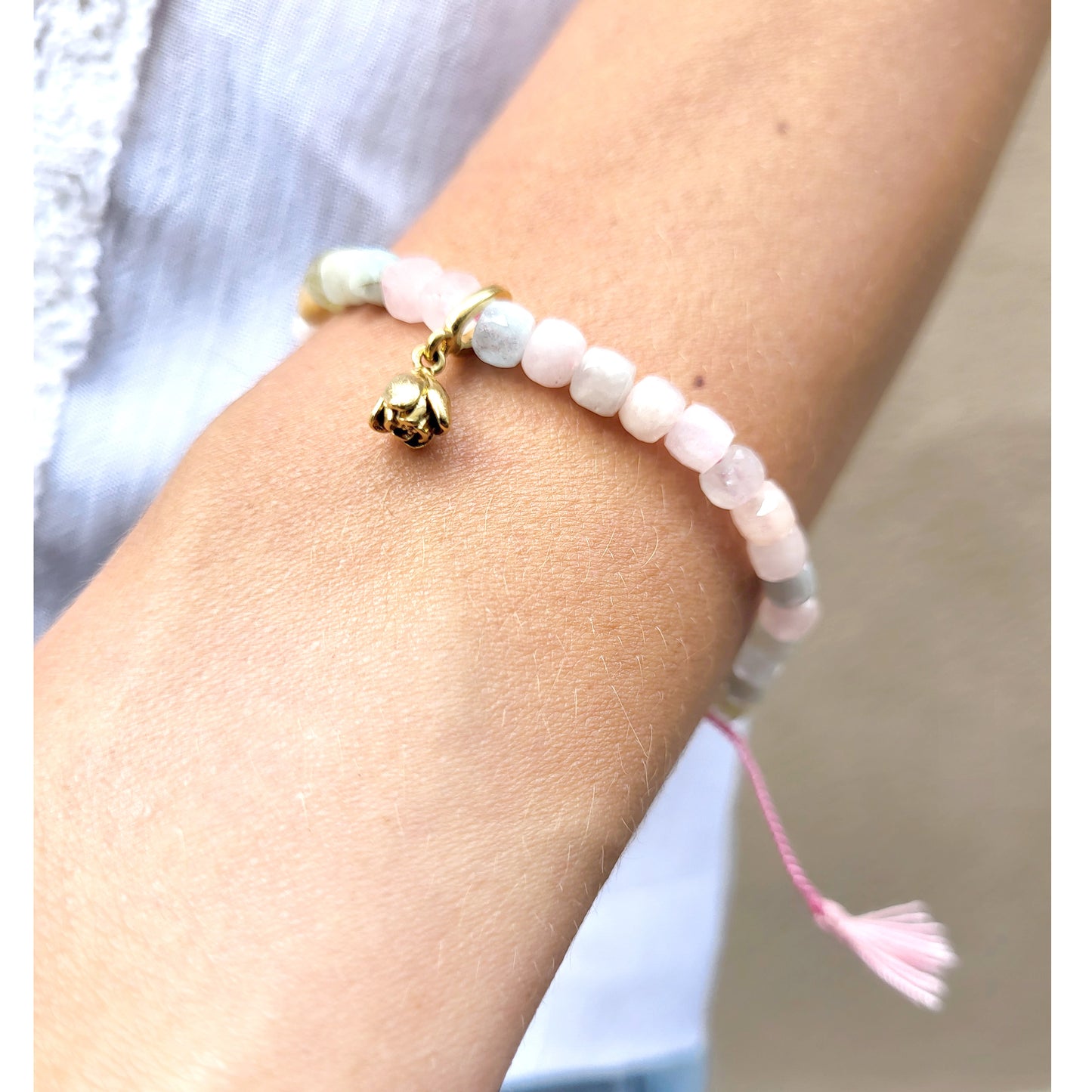 CUBED MORGANITE DELIGHT BRACELET