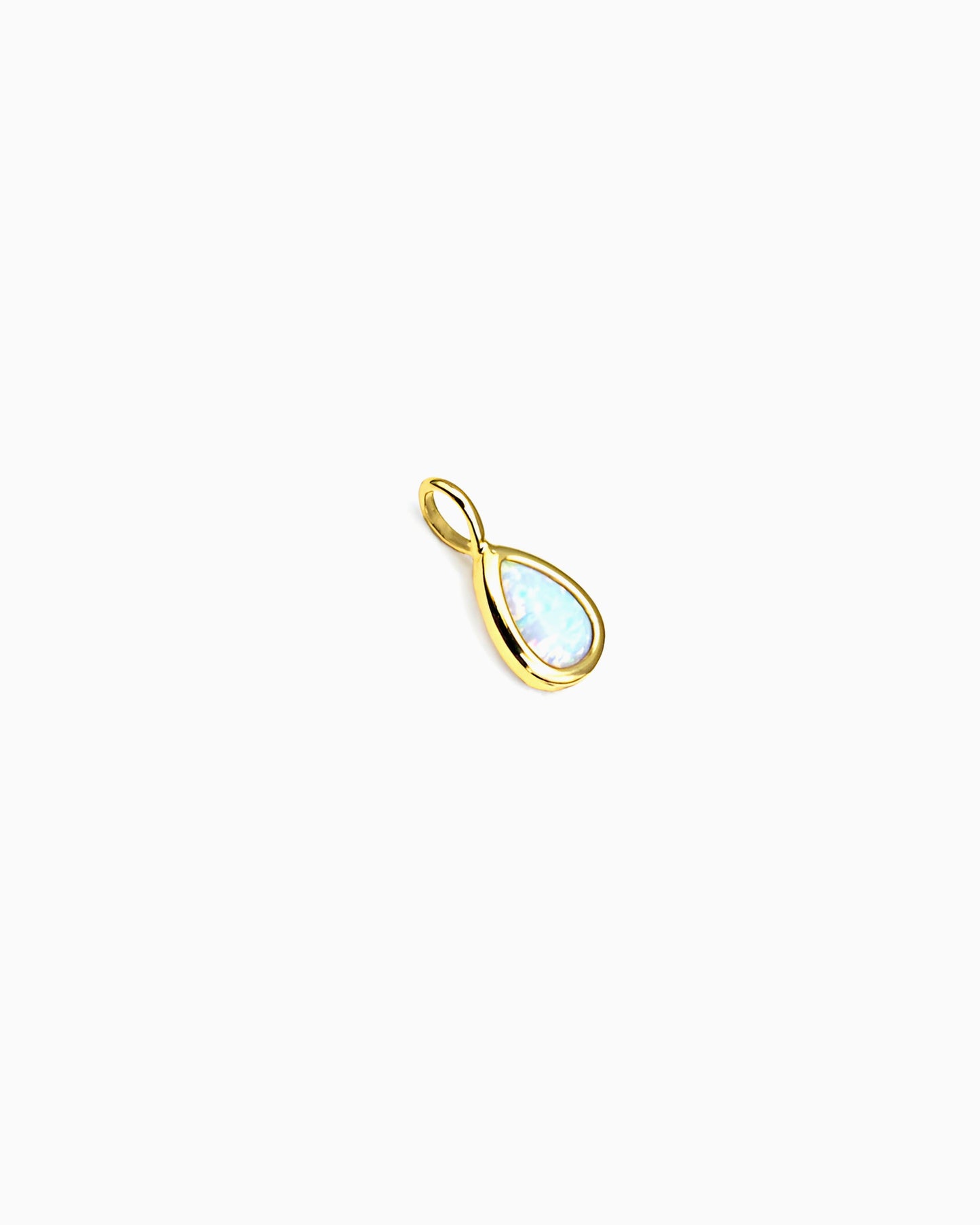 WHITE OPAL TEARDROP SLIDE-ON CHARM