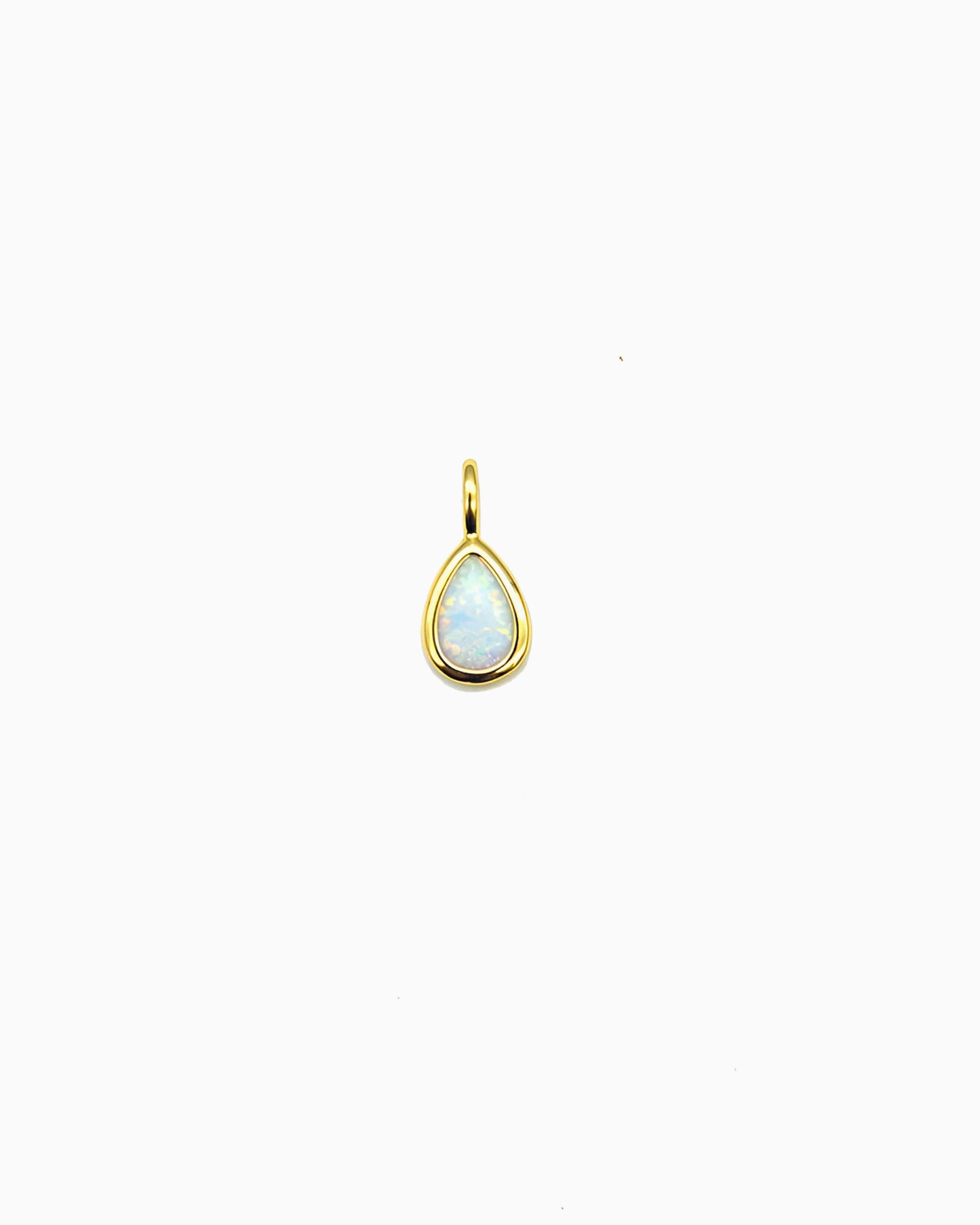WHITE OPAL TEARDROP SLIDE-ON CHARM