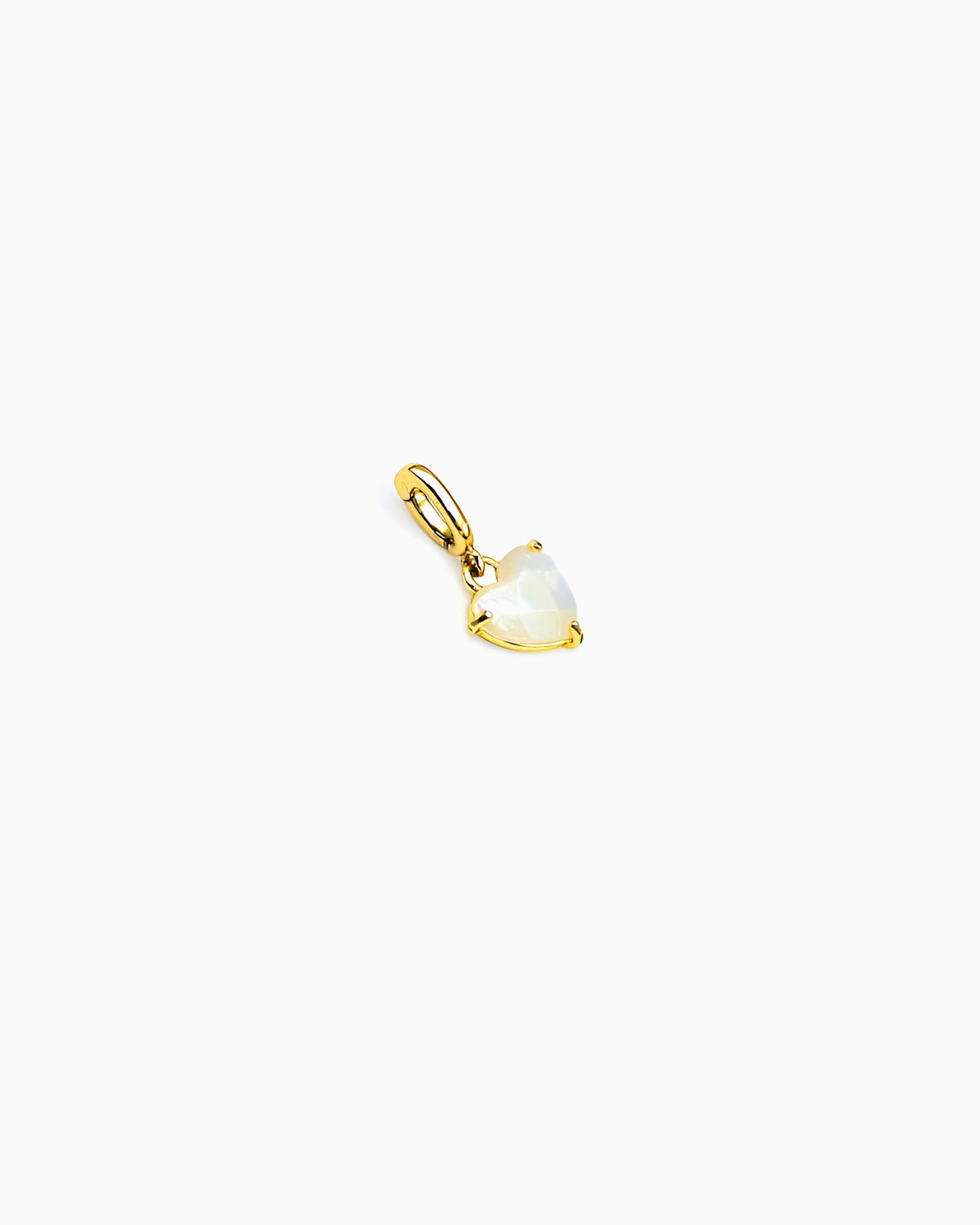 FACETED MOP HEART CLIP-ON CHARM