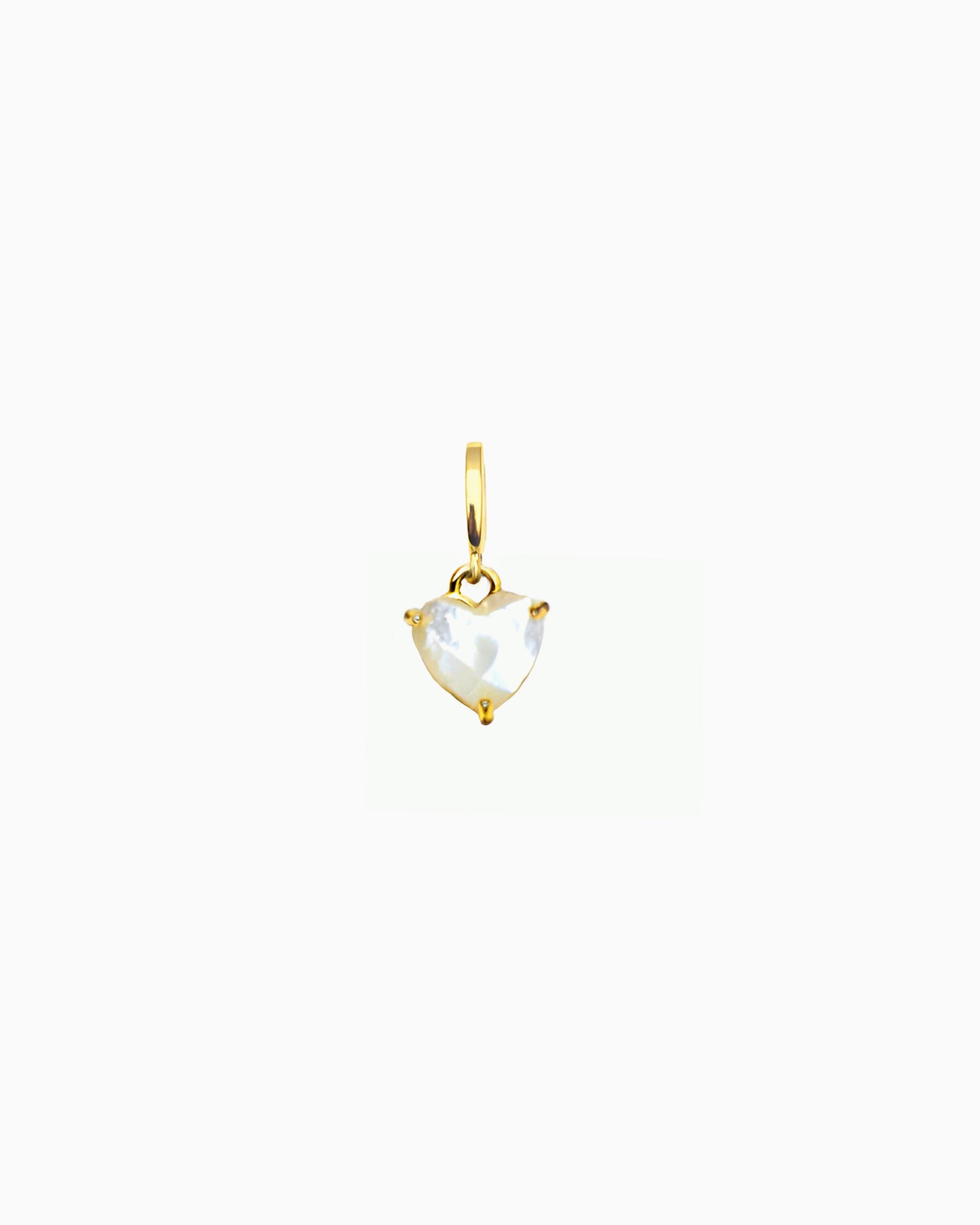 FACETED MOP HEART CLIP-ON CHARM