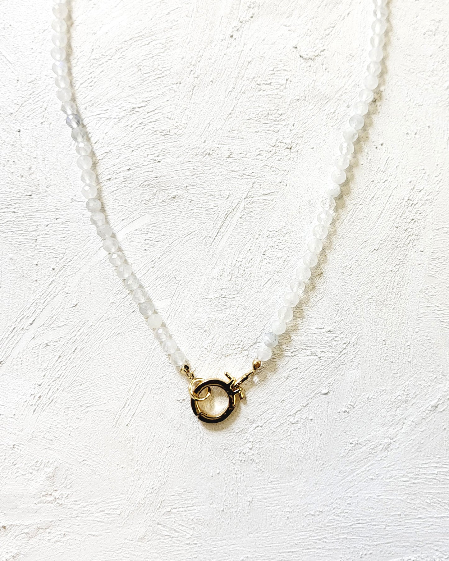 RAINBOW MOONSTONE CHARM HOLDER NECKLACE
